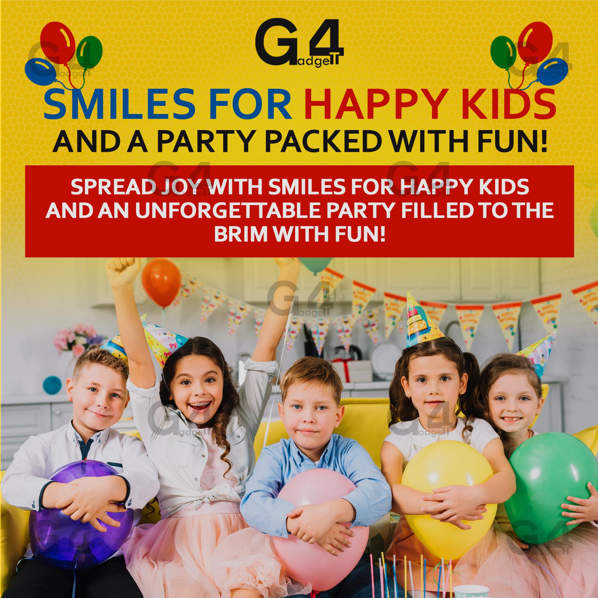 G4GADGET 30x Punch Balloons – 12 Inch Rainbow Party Bag Fillers for Kids 5