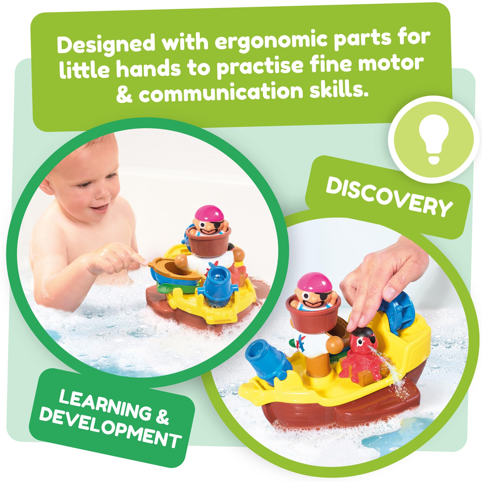TOMY Toomies Pirate Bath Toy - Interactive Water Playset for Toddlers 18 Months+ 9