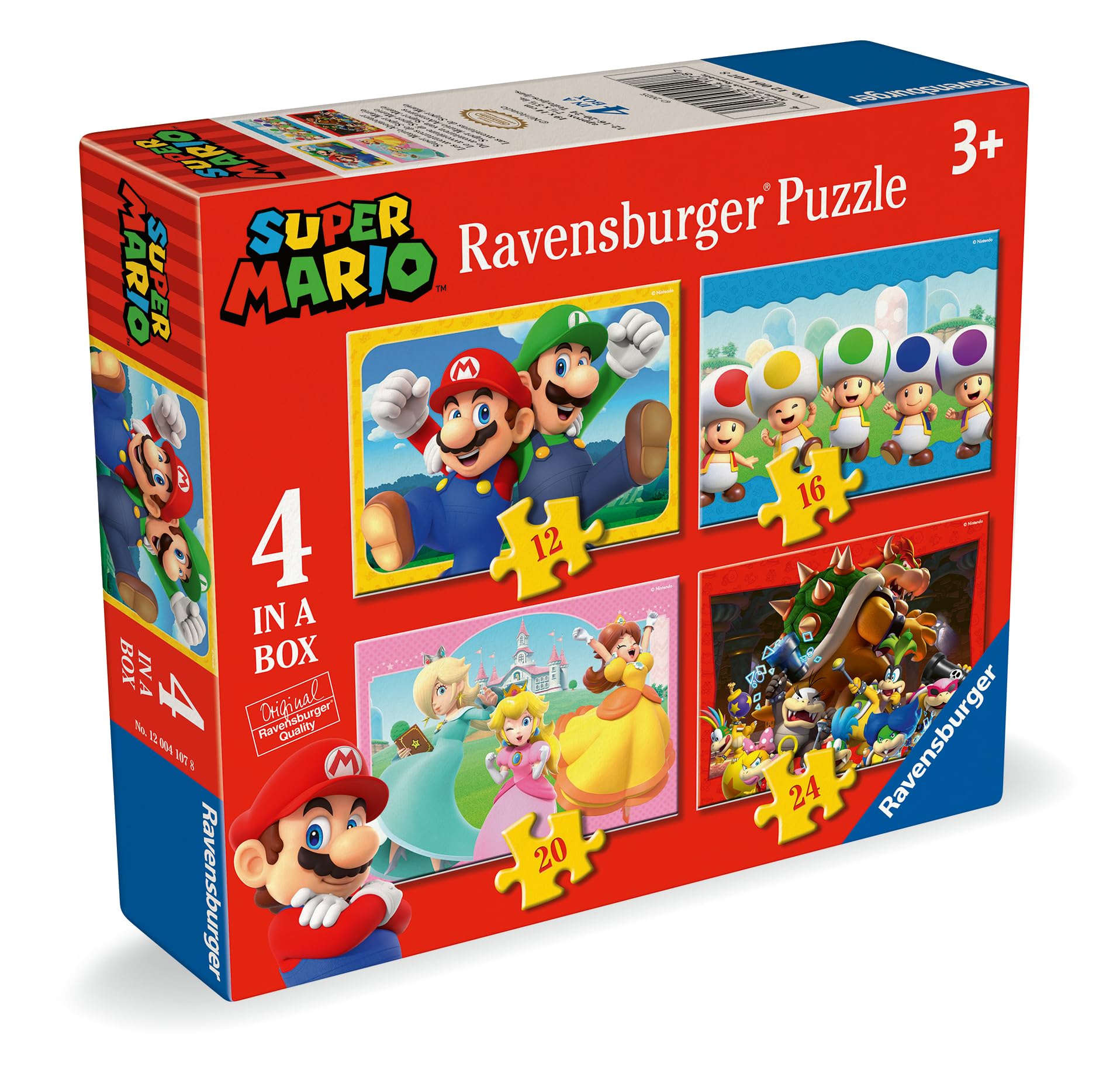 Ravensburger Super Mario 4-in-1 Jigsaw Puzzle Set - 72-Piece Kids Puzzles for Ages 3+ 6