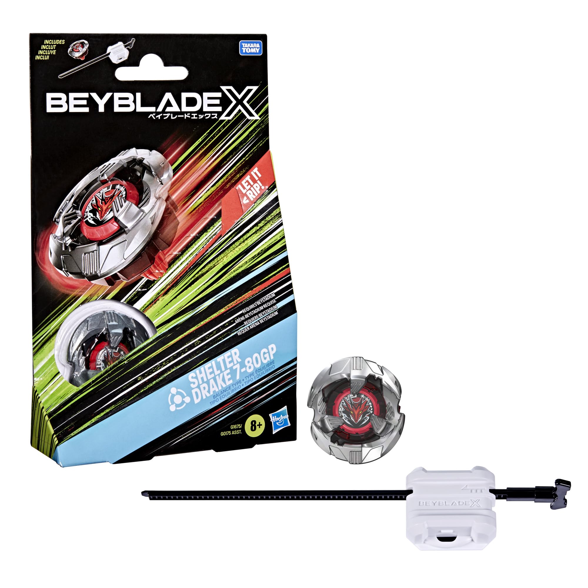 Hasbro Beyblade X Shelter Drake 7-80GP BX Starter Pack Top and Launcher