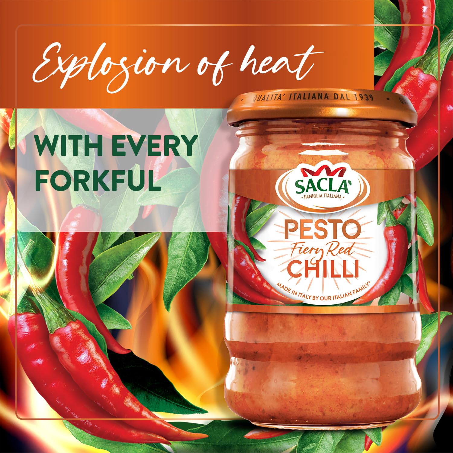 Sacla' Fiery Chilli Pesto Sauce (190g) 7
