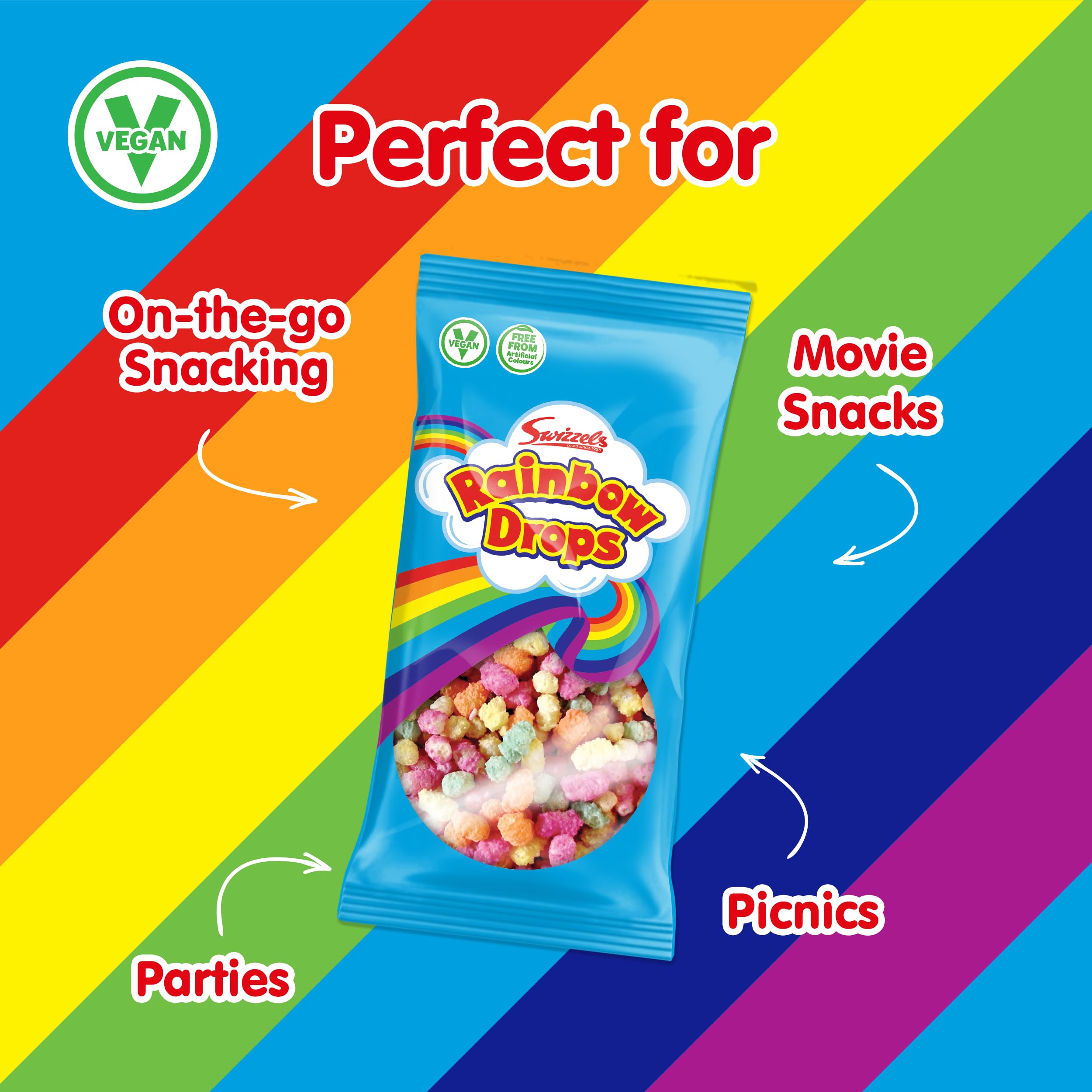 Swizzels Giant Rainbow Drops 8 x 70g Bags, Individually Wrapped Bulk Sweets 4