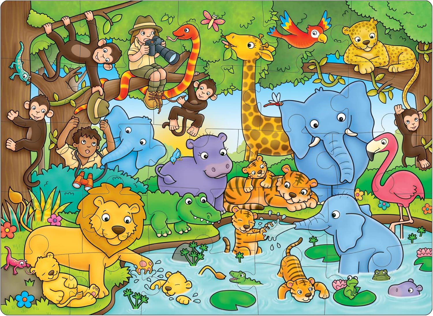 Orchard Toys Who's in the Jungle? 25-Piece Jigsaw Puzzle - Educational Jungle Animal Puzzle for Kids 5