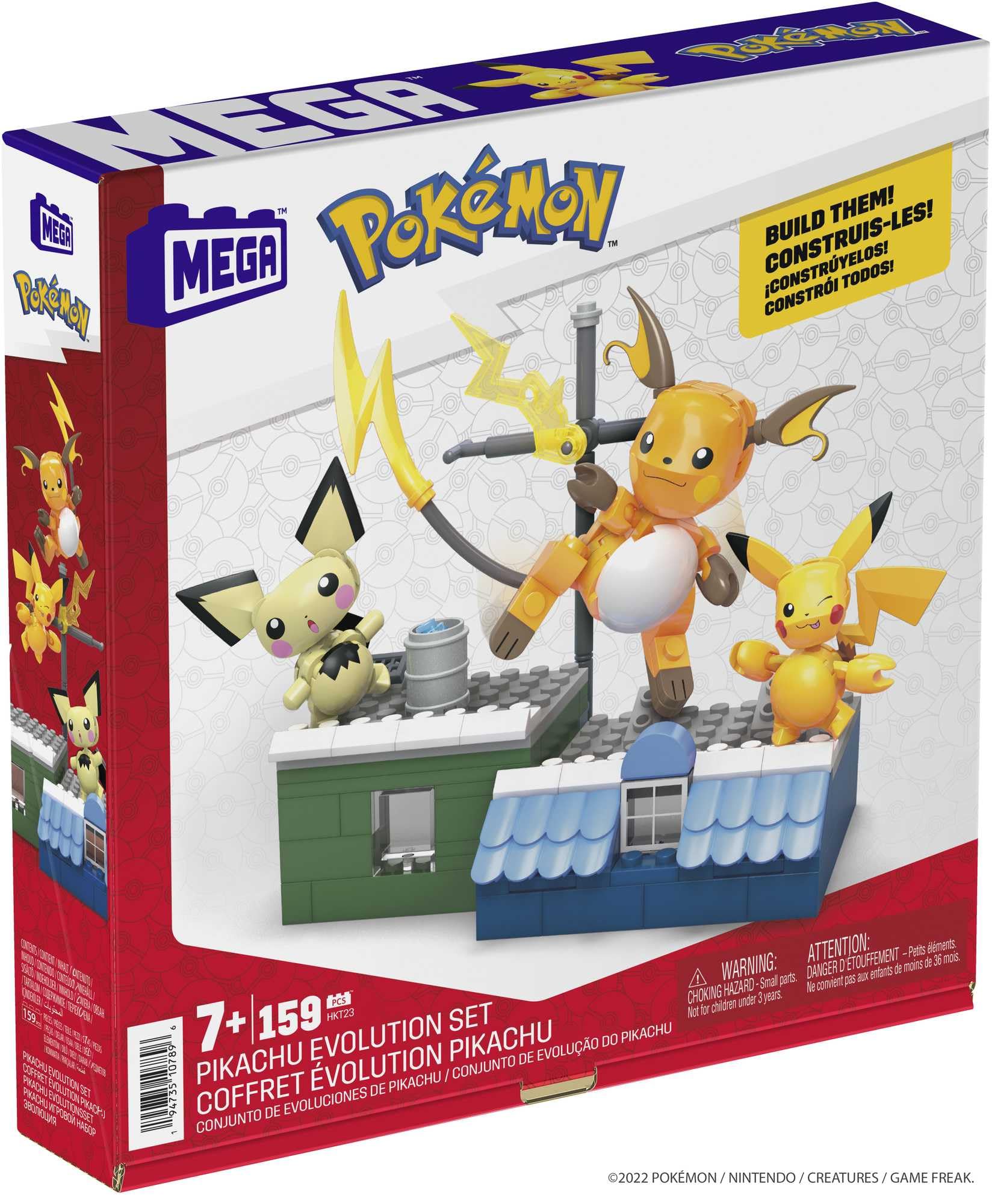 MEGA Pokémon Pikachu Evolution Building Set - 160-Piece Action Figure Playset for Kids 6+ 9