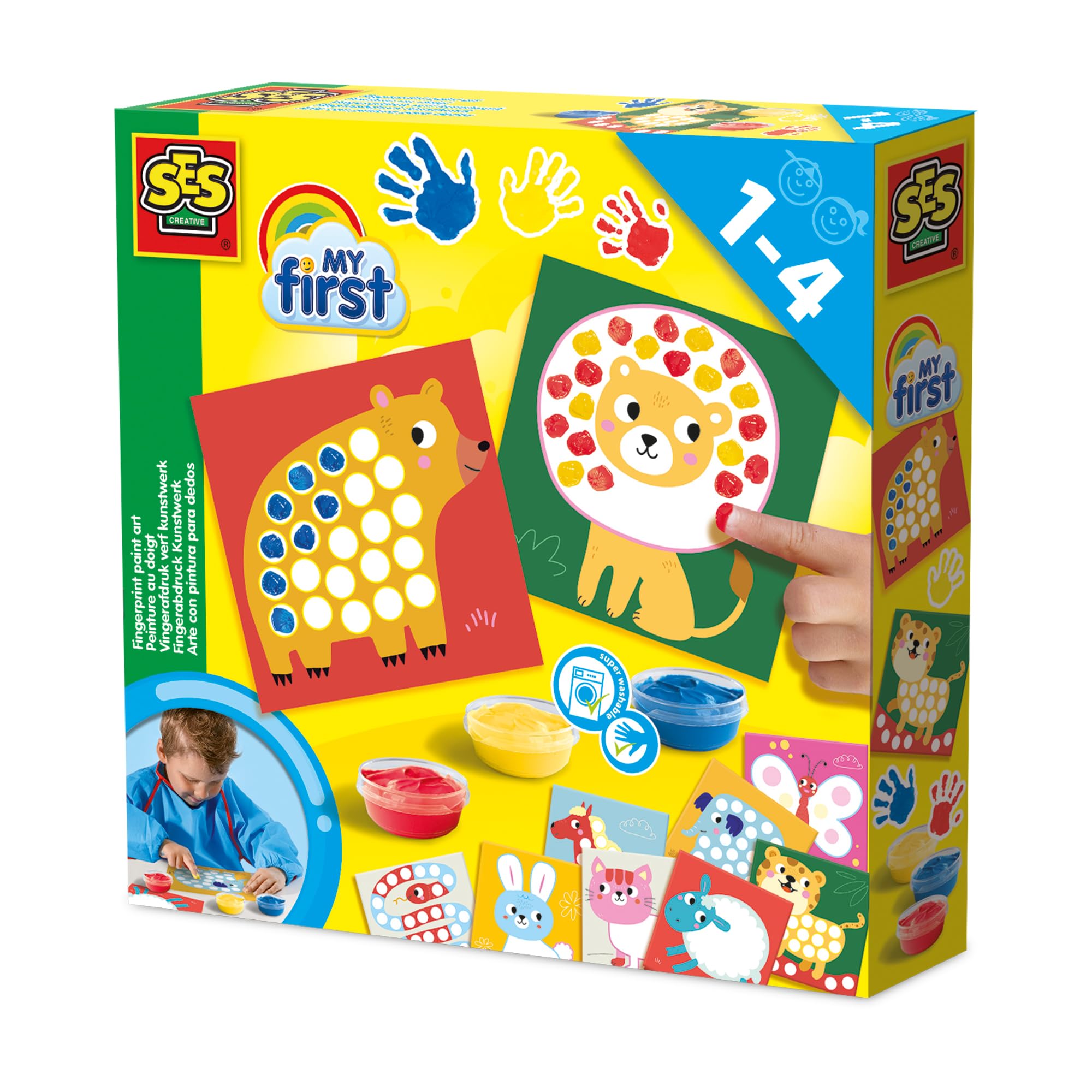 SES Creative My First - Fingerprint Paint Art Set | Ages 1-4 | 13 Piece Set