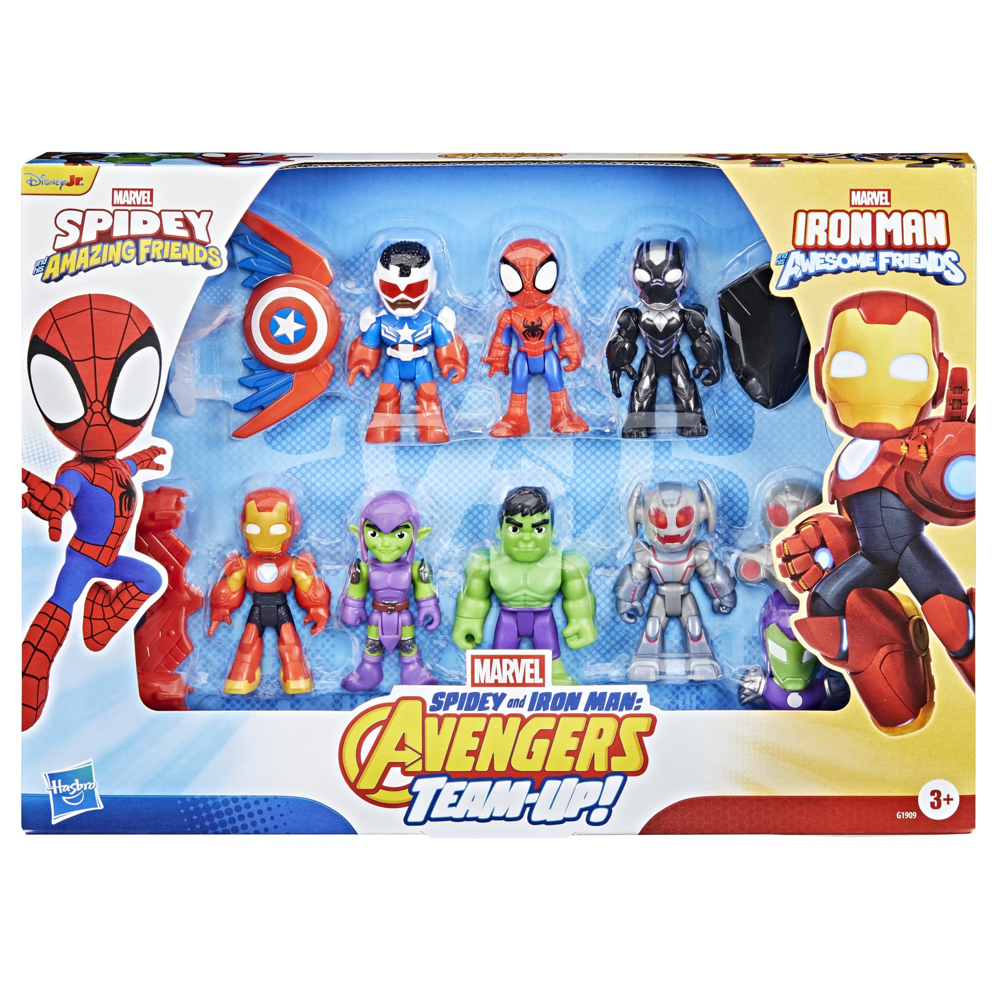 Spidey and Iron Man: Avengers Team-Up! Action Figure Set - 7-Piece Marvel Toy Collection for Kids 7