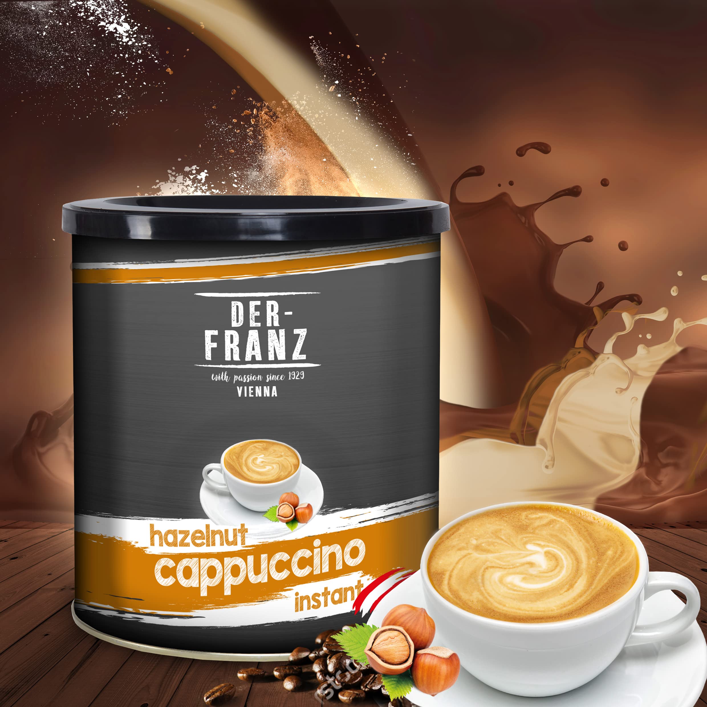 Der-Franz Instant Cappuccino with Hazelnut Flavor, 500g 9