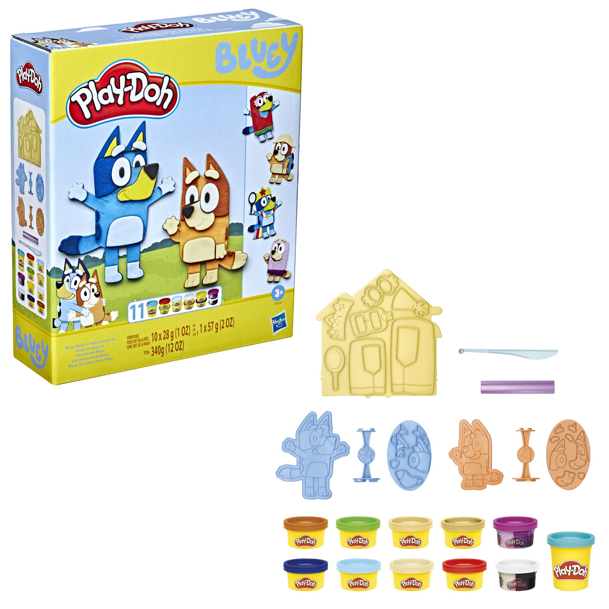 Play-Doh Bluey Make ’n Mash Costumes Playset - Creative Arts & Crafts Toy for Toddlers 3+