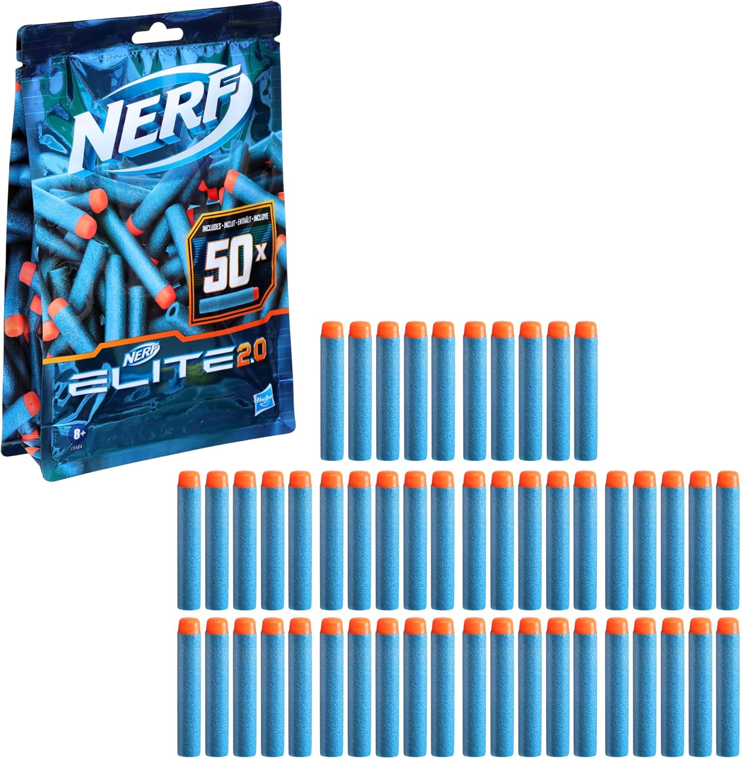 Nerf Elite 2.0 50-Dart Refill Pack - Official Foam Darts for Elite Blasters 3