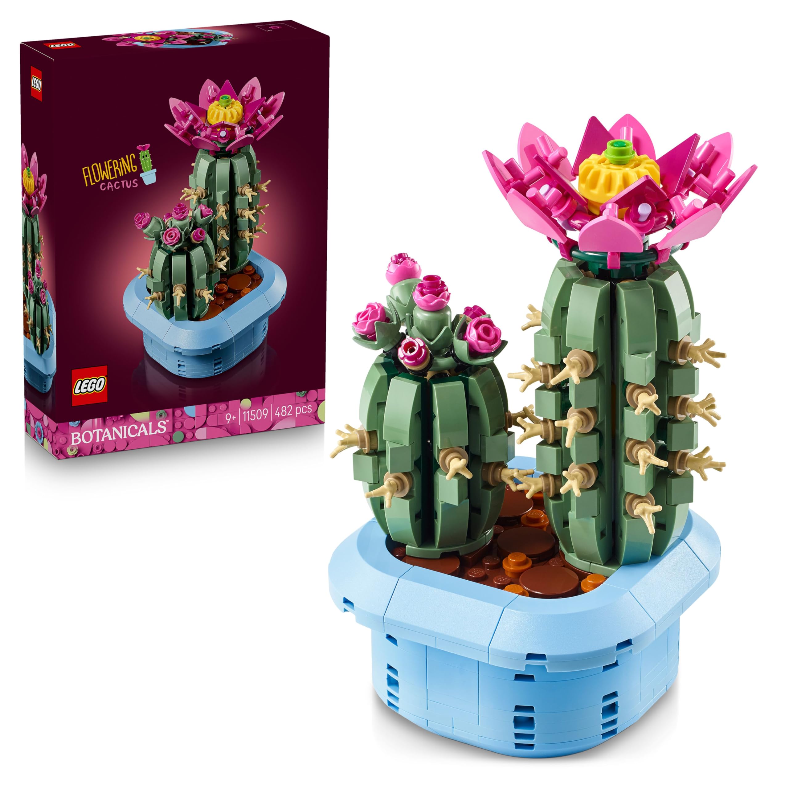 LEGO Botanicals Flowering Cactus Building Set 11509 | 2 Artificial Plants | Ages 9+