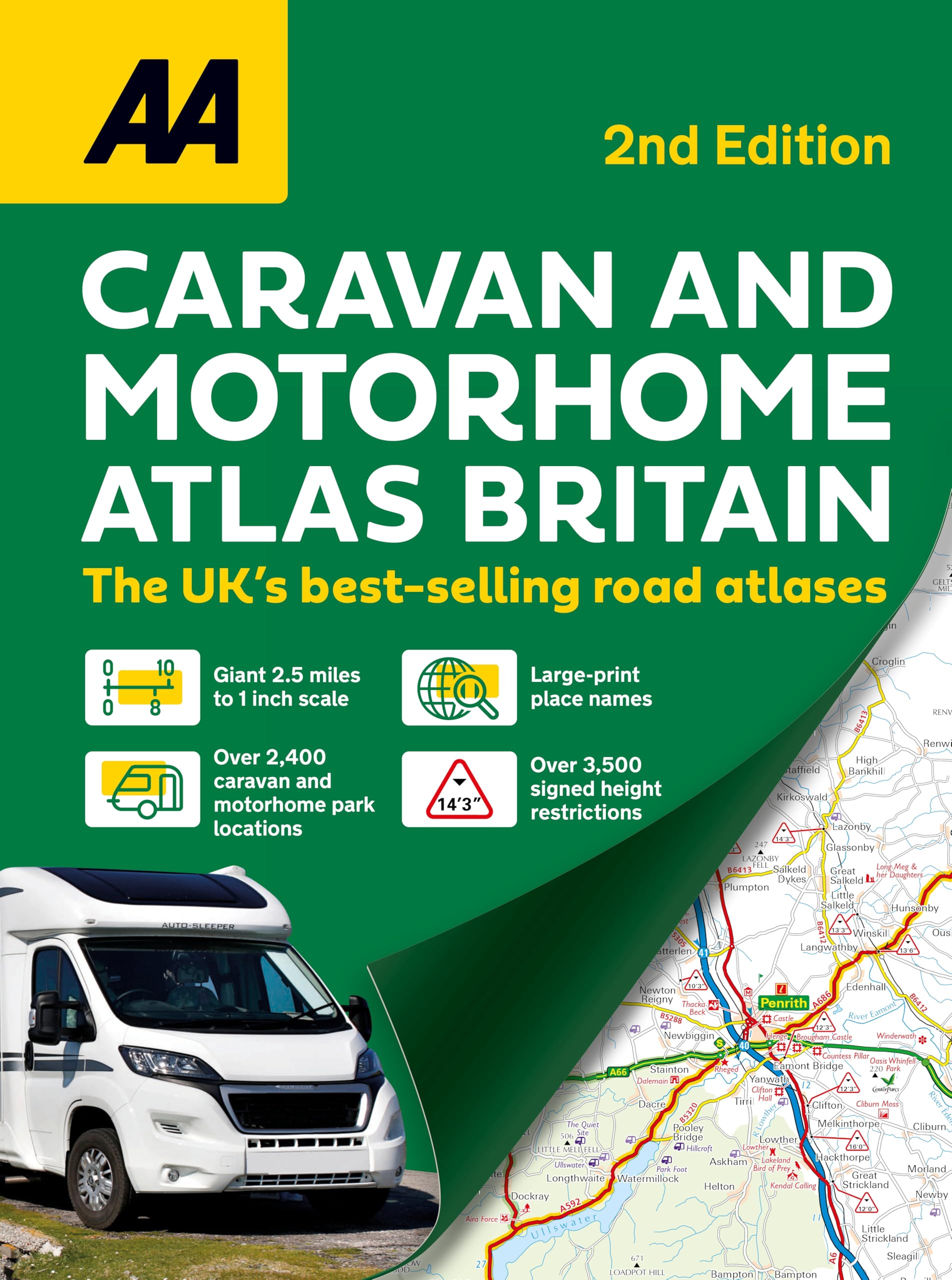 AA Caravan & Motorhome Atlas 2nd Edition | Spiral Bound | English Language
