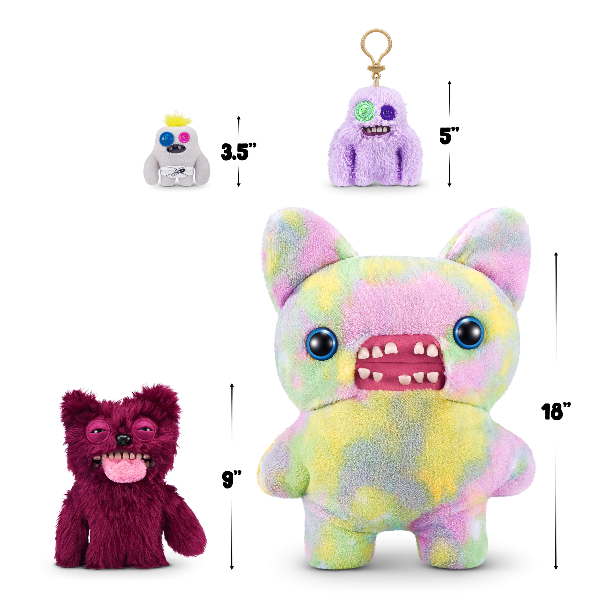 Fuggler Hairy Fuggs 2-Pack - 9-inch Funny Ugly Monster Plush Toys for Kids 4+ 4