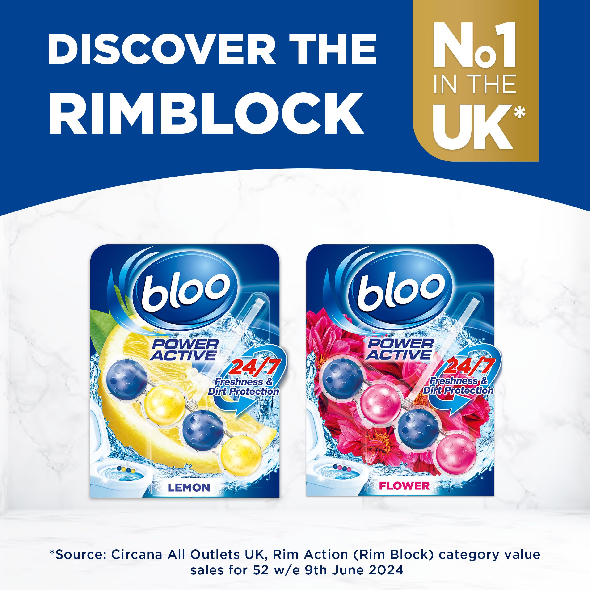Bloo Power Active Toilet Rim Block Fresh Flowers - 50g, Pack of 1 6