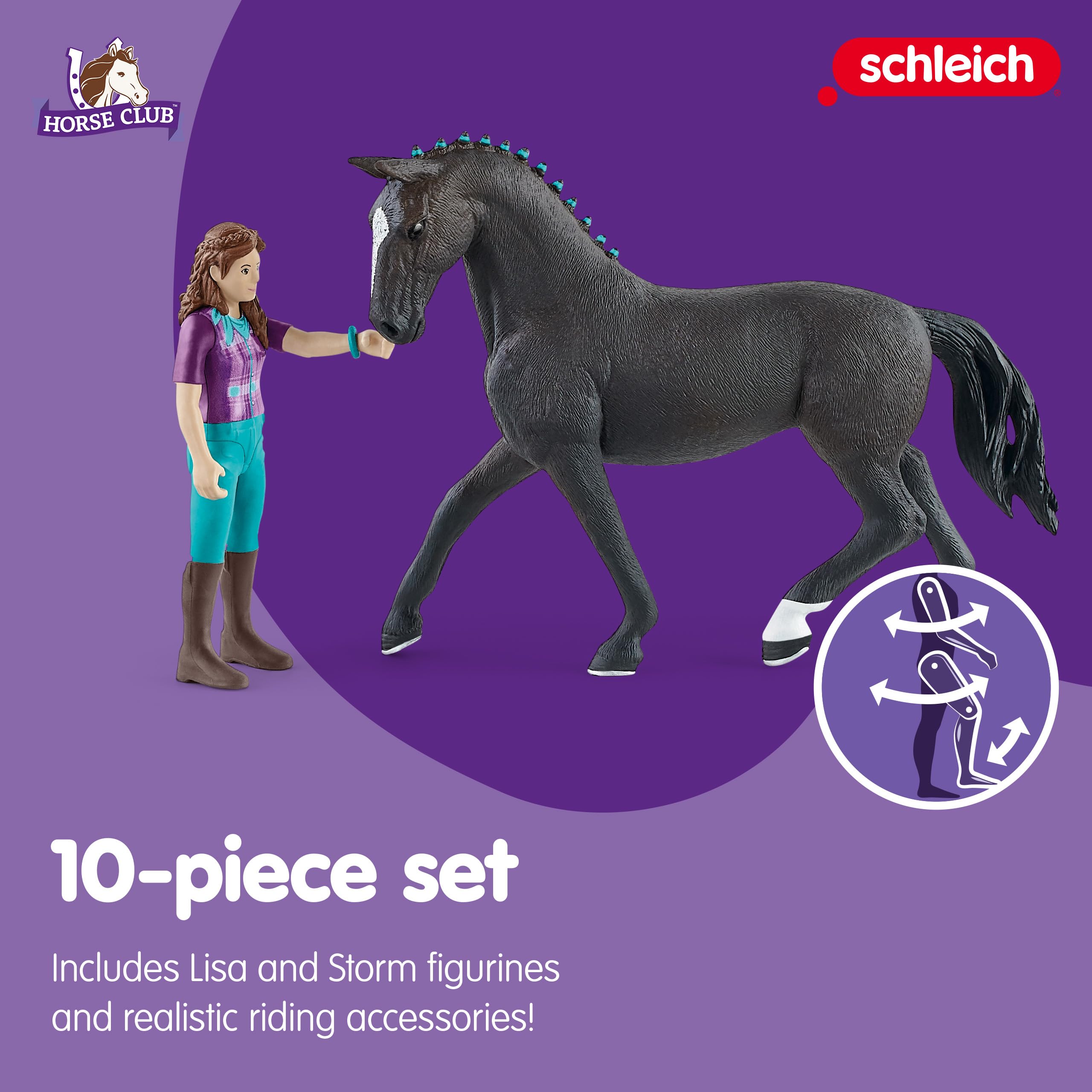 SCHLEICH Horse Club Lisa & Storm Playset - Action Figure with Poseable Doll & Horse for Ages 5+ 9