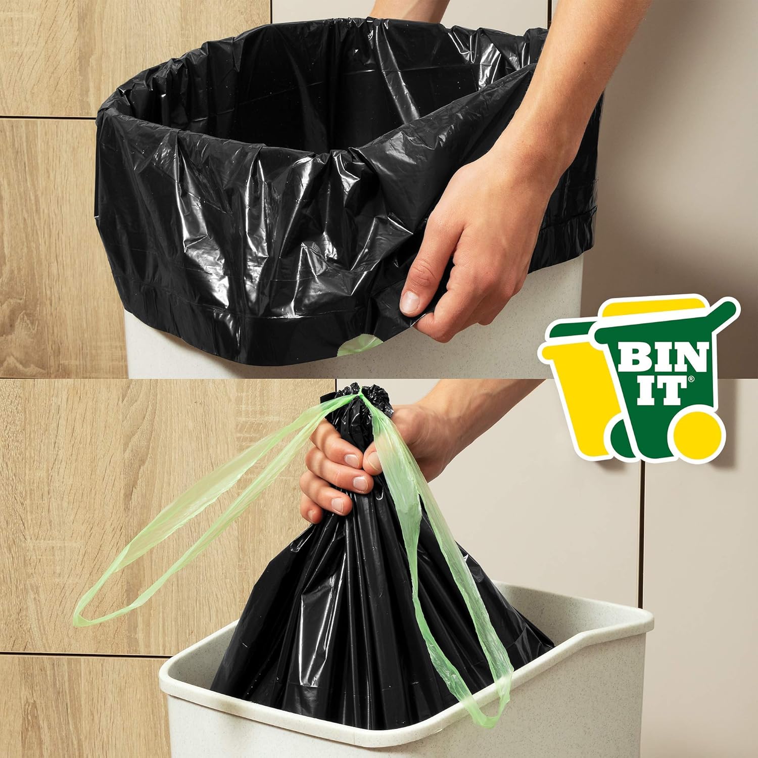 BIN IT 40 Drawstring Bin Liners 70L - Recycled Strong Refuse Sacks for Household & Office 5