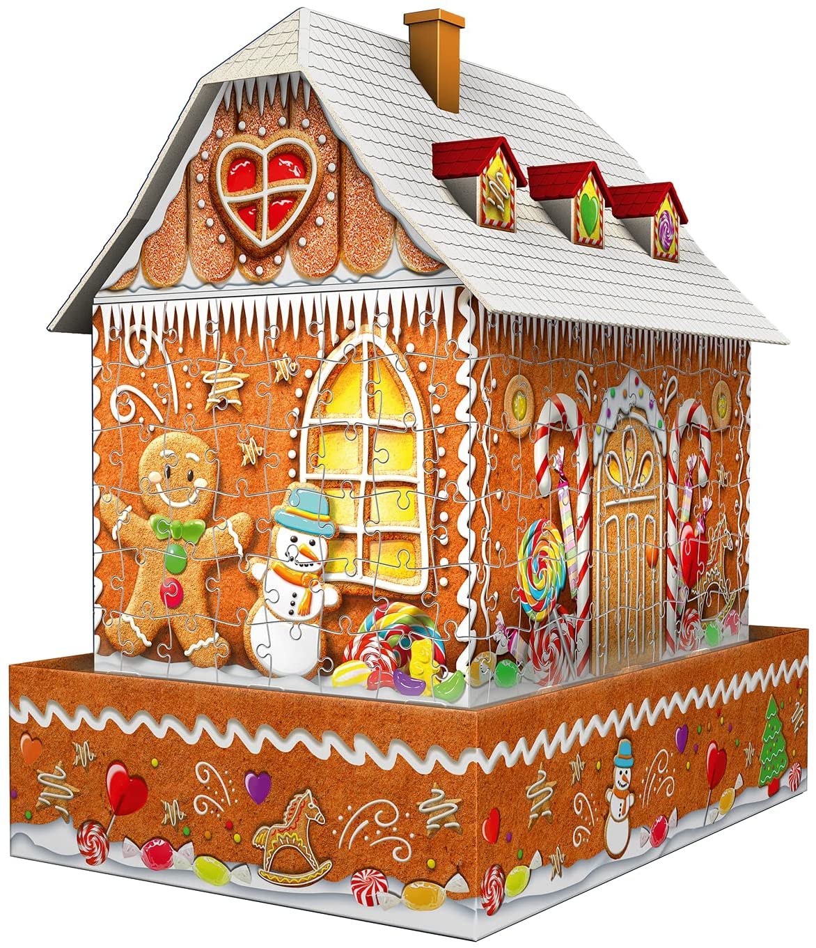 Ravensburger 3D Puzzle - Christmas Gingerbread House Light-Up 216-Piece Set 9