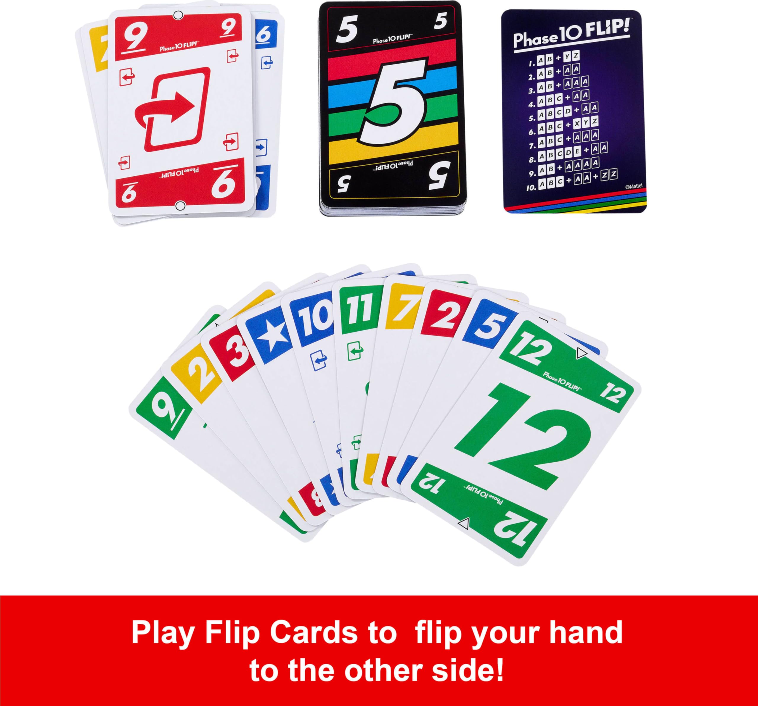 Mattel Games Phase 10 Flip Card Game, Family Card Game with Double-Sided Deck 5