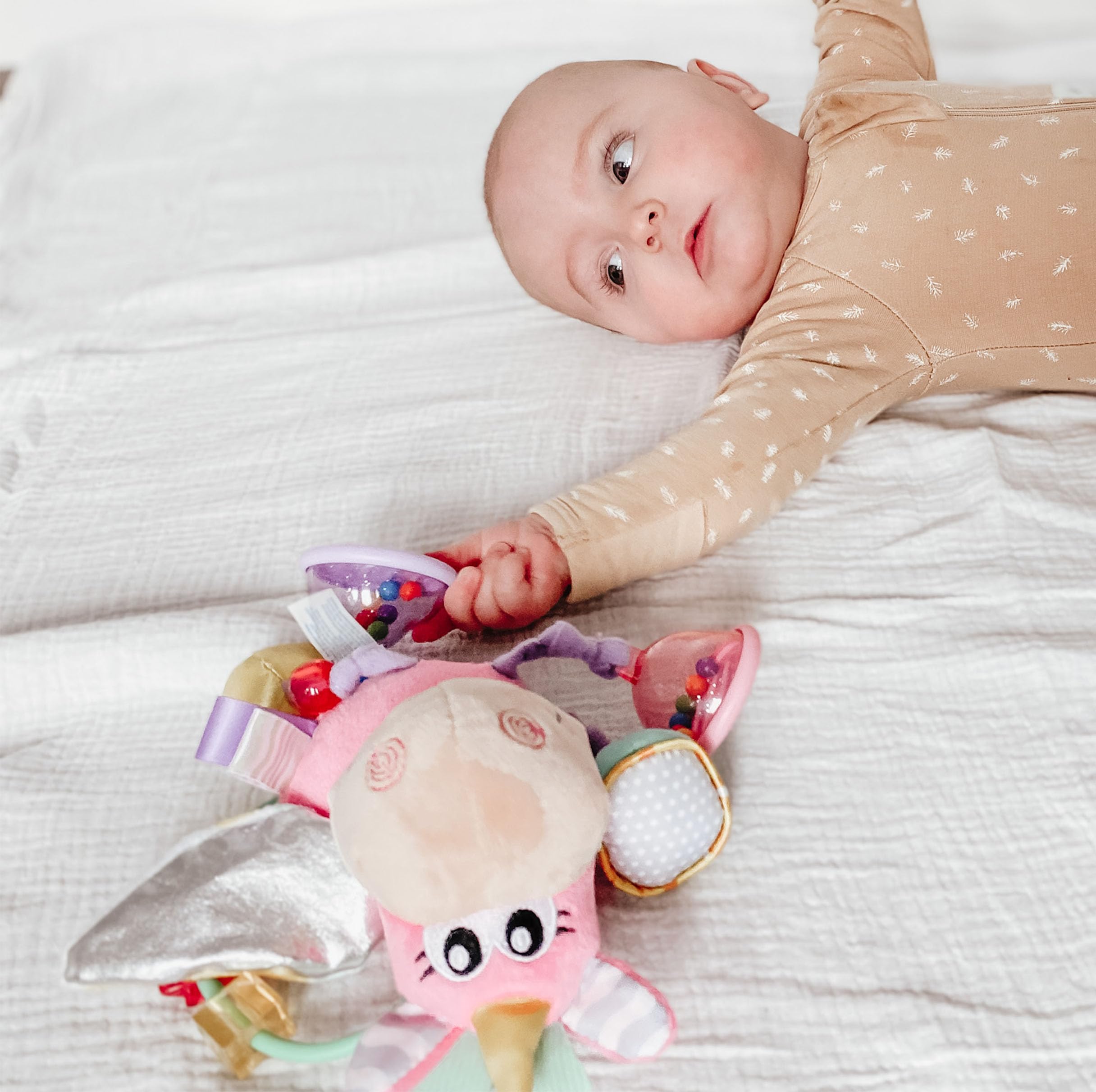 Playgro Unicorn Clip Clop Activity Rattle - Sensory Teether for 3M+ 9