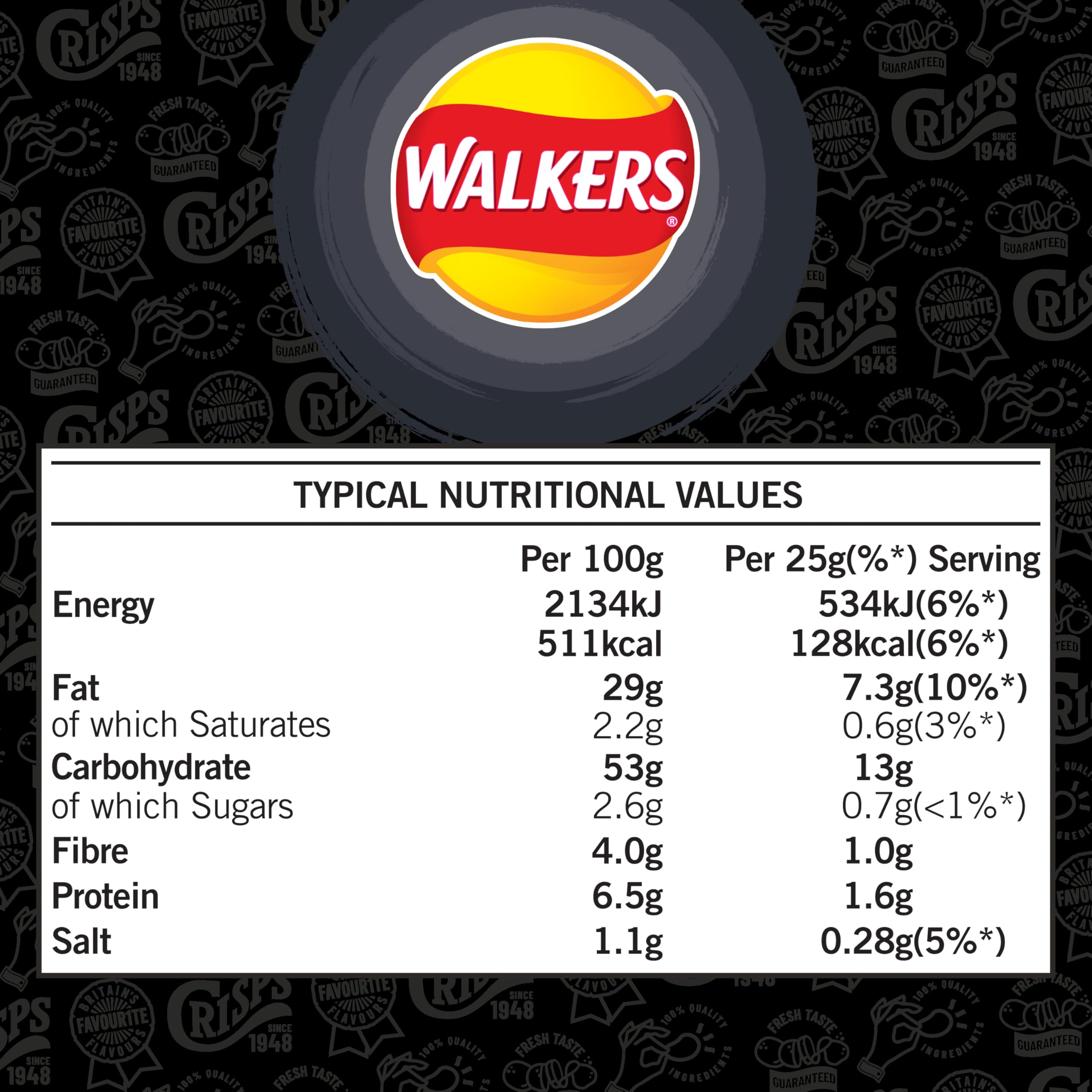 Walkers BBQ Sauce Flavour Crisps Multipack 6x25g 4