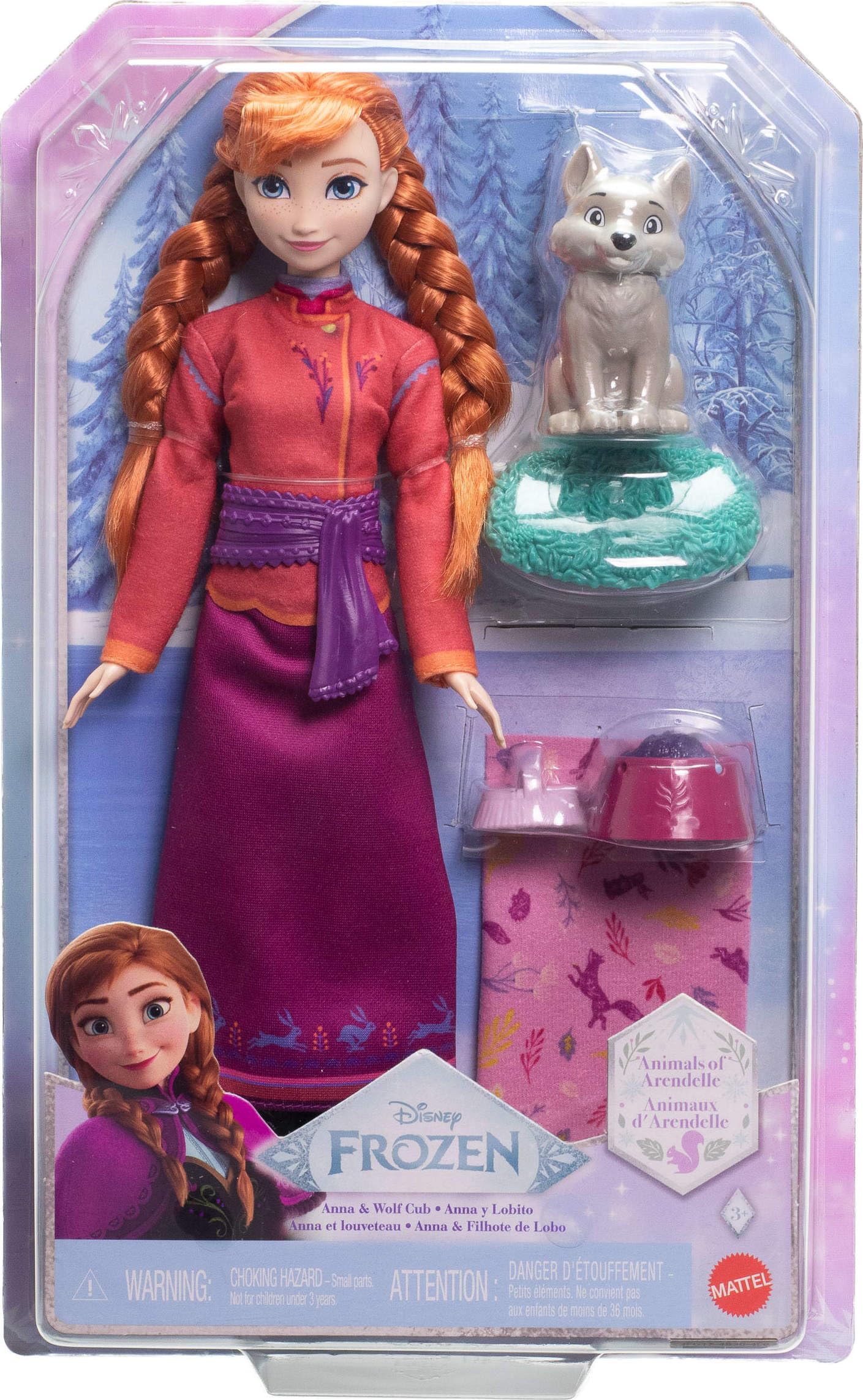 Mattel Disney Frozen Anna Fashion Doll & Wolf Cub Playset with 4 Accessories - Inspired by Animals of Arendelle 12