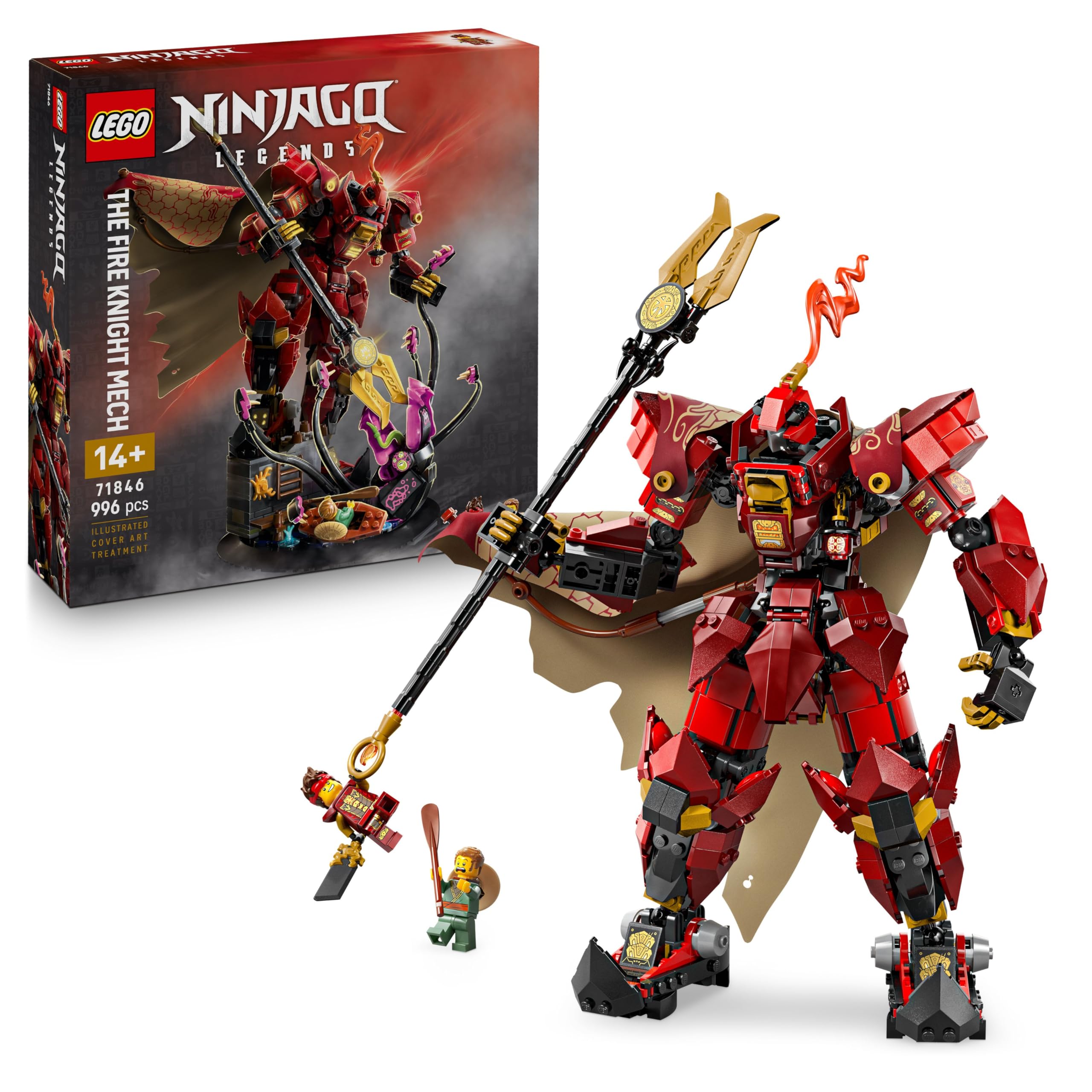 LEGO NINJAGO The Fire Knight Mech 71846 Building Set for Ages 14+ | Includes 2 Minifigures