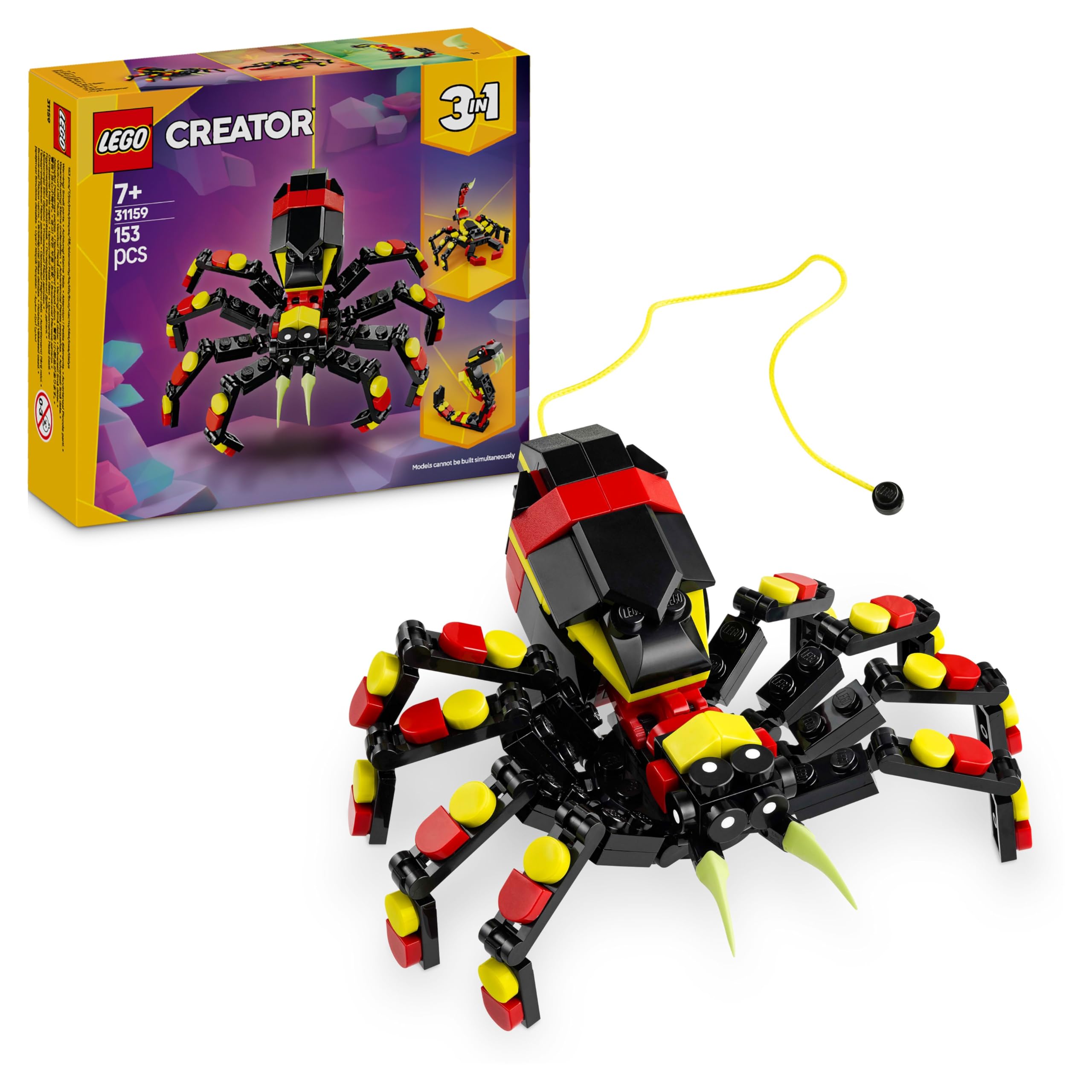 LEGO Creator 3in1 Wild Animals: Surprising Spider Toy Set 31159 | Ages 7+ | 3 Models in 1
