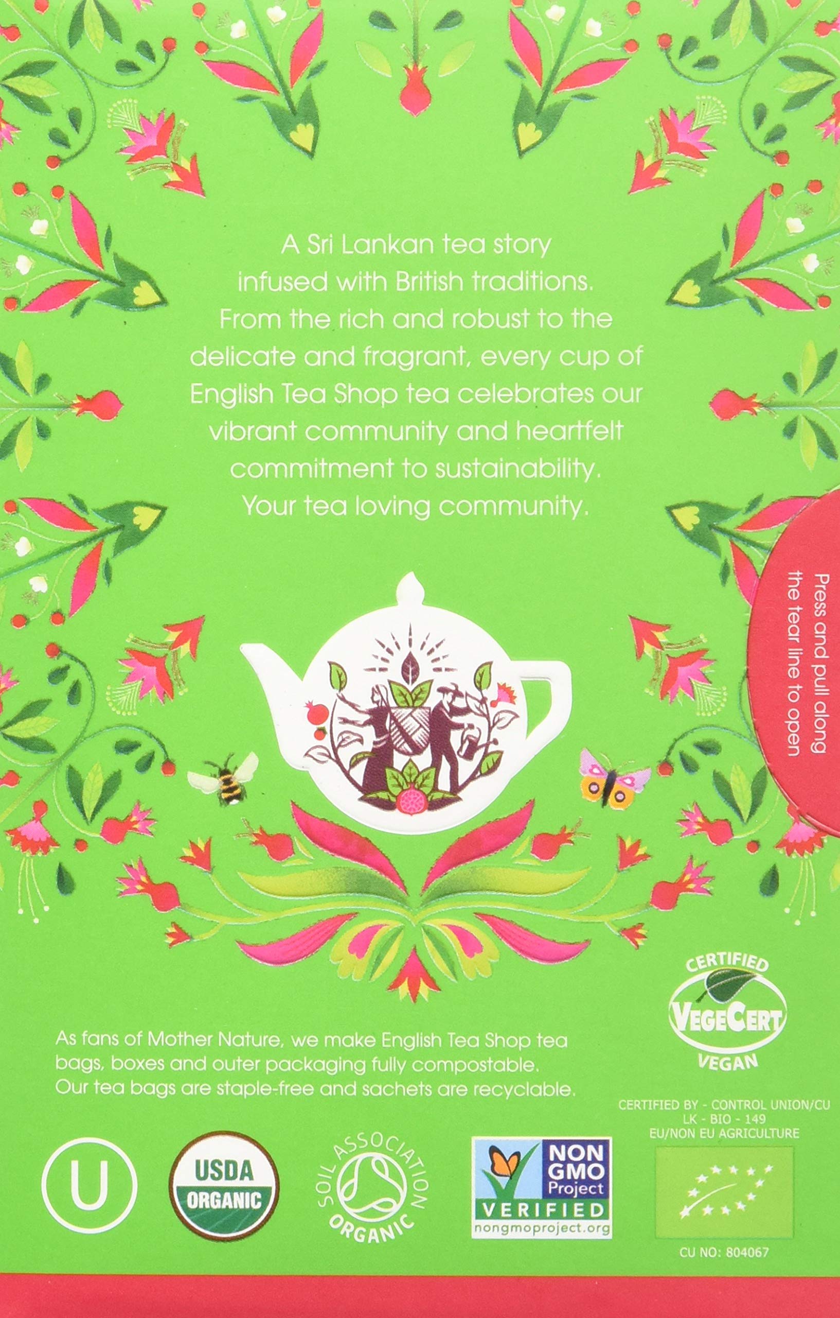 English Tea Shop - Green Tea & Pomegranate - 20 Compostable Tea Bags 5
