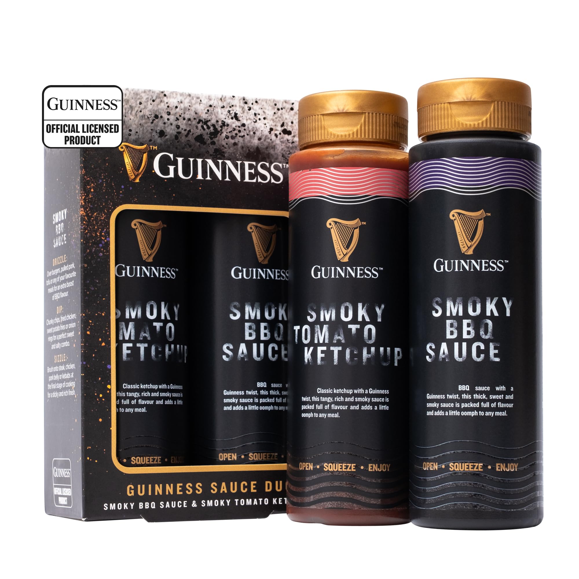 Guinness - Duo Barbecue Sauces Gift Set with Smoky BBQ Sauce & Tomato Ketchup 1