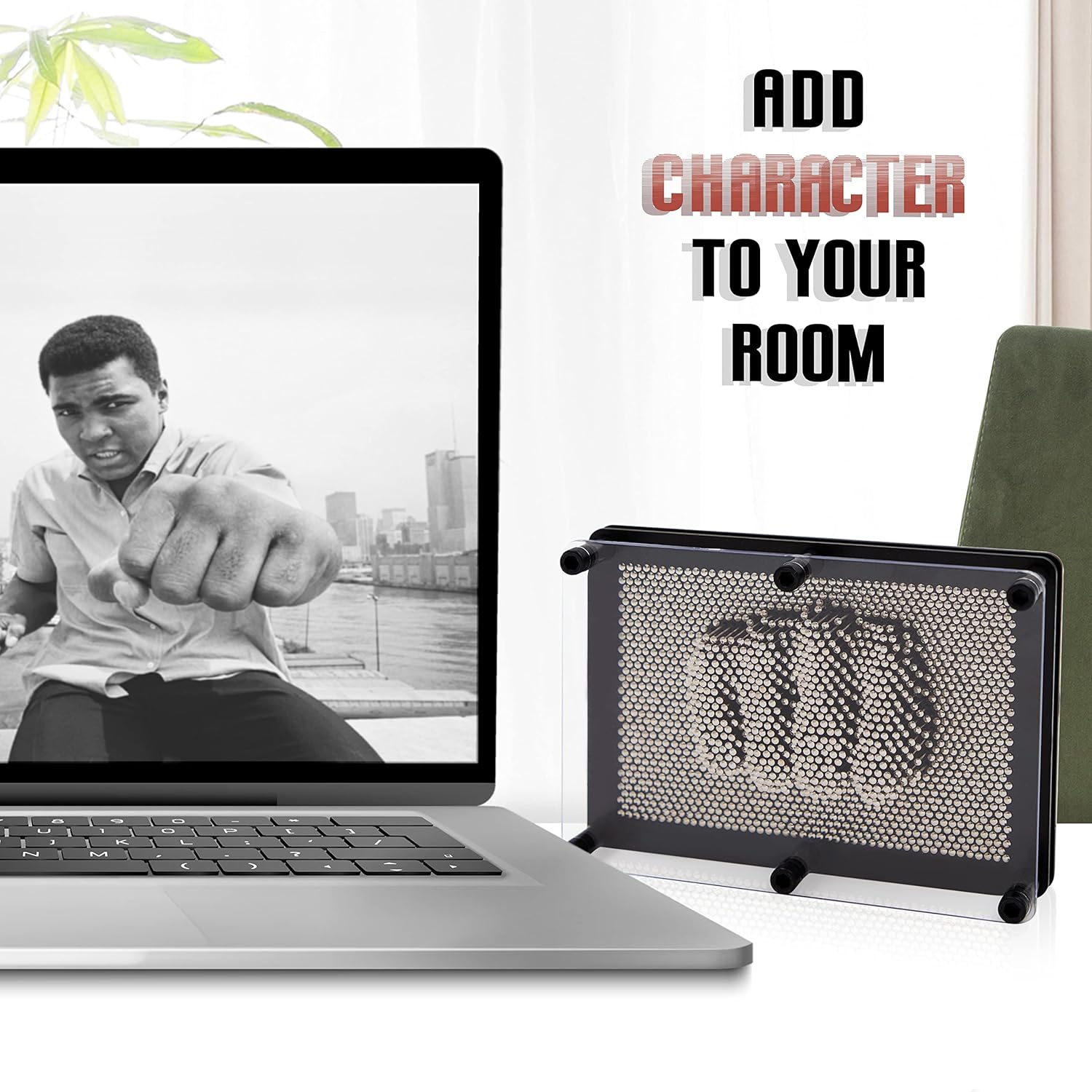 Global Gizmos 30350 Metal Pin Art Impression Toy - Black Frame 4