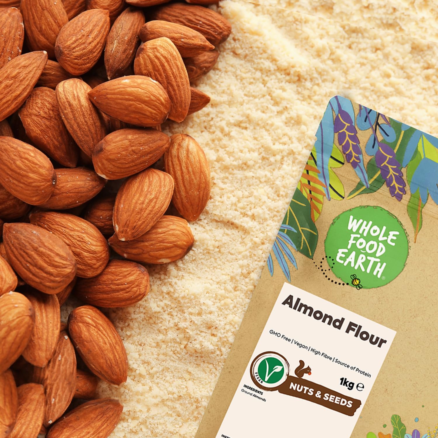 Wholefood Earth Almond Flour 250g | GMO-Free | High Fibre | Vegan | Recyclable Packaging 5