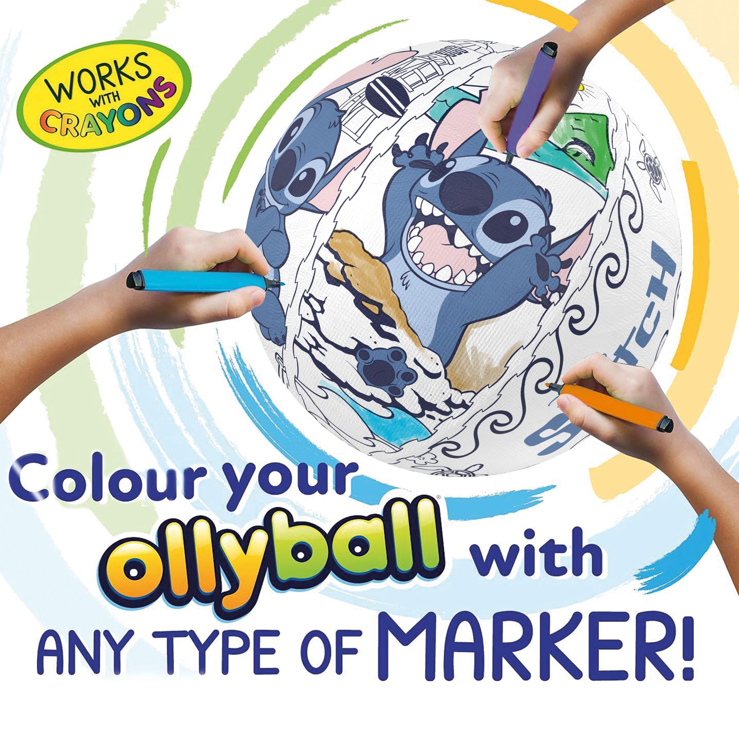 Disney Stitch Ollyball - Color-In Indoor Play Ball for Kids 4 Years and Up 6