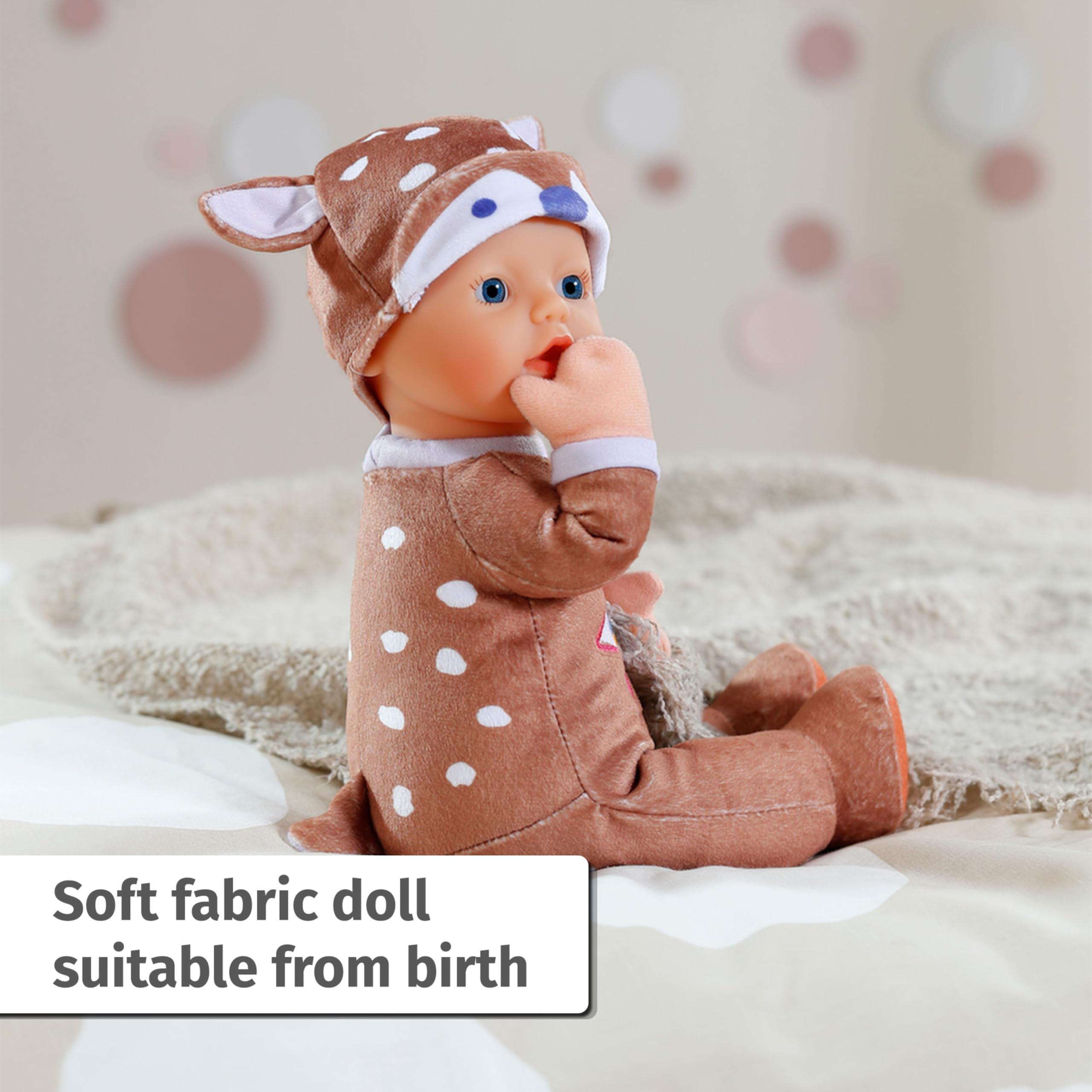 BABY born Sleepy Deer 30cm Soft Fabric Doll with Rattle - Suitable from Birth 6