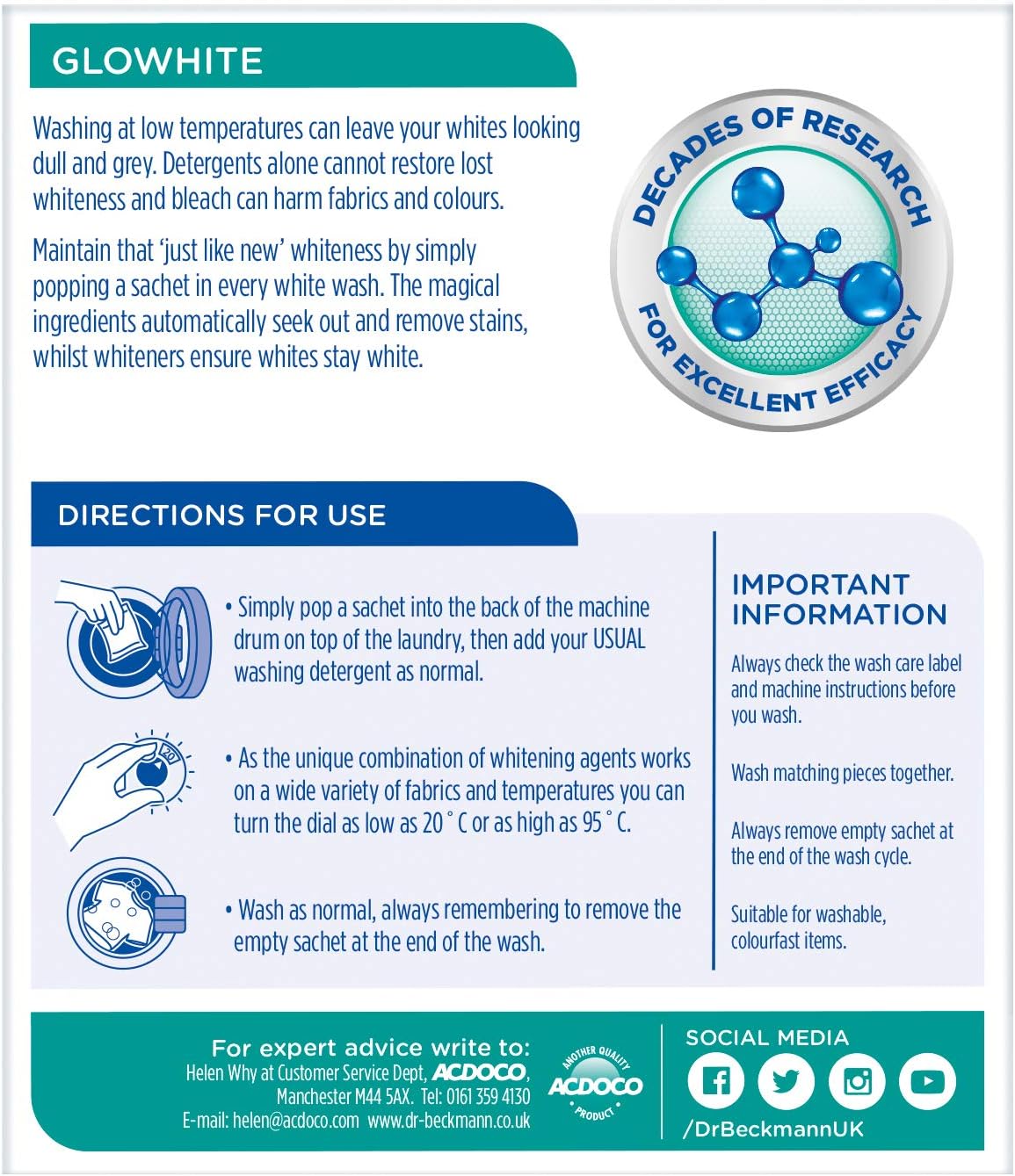 Dr. Beckmann - Glowhite Fabric Whitener for Whites 8