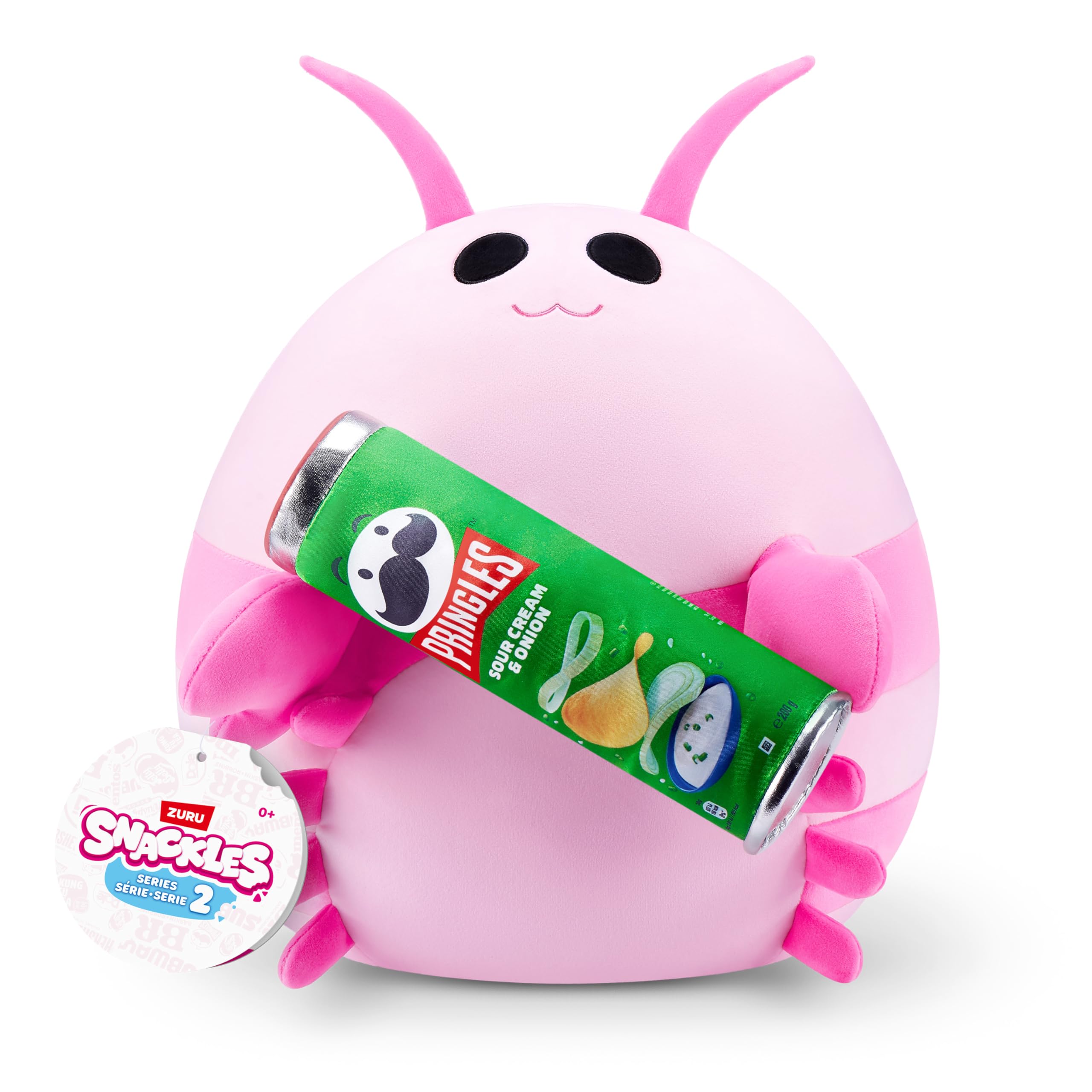 Snackles Series 2 - Pink Shrimp Plush Toy with Sour Cream & Onion Pringles
