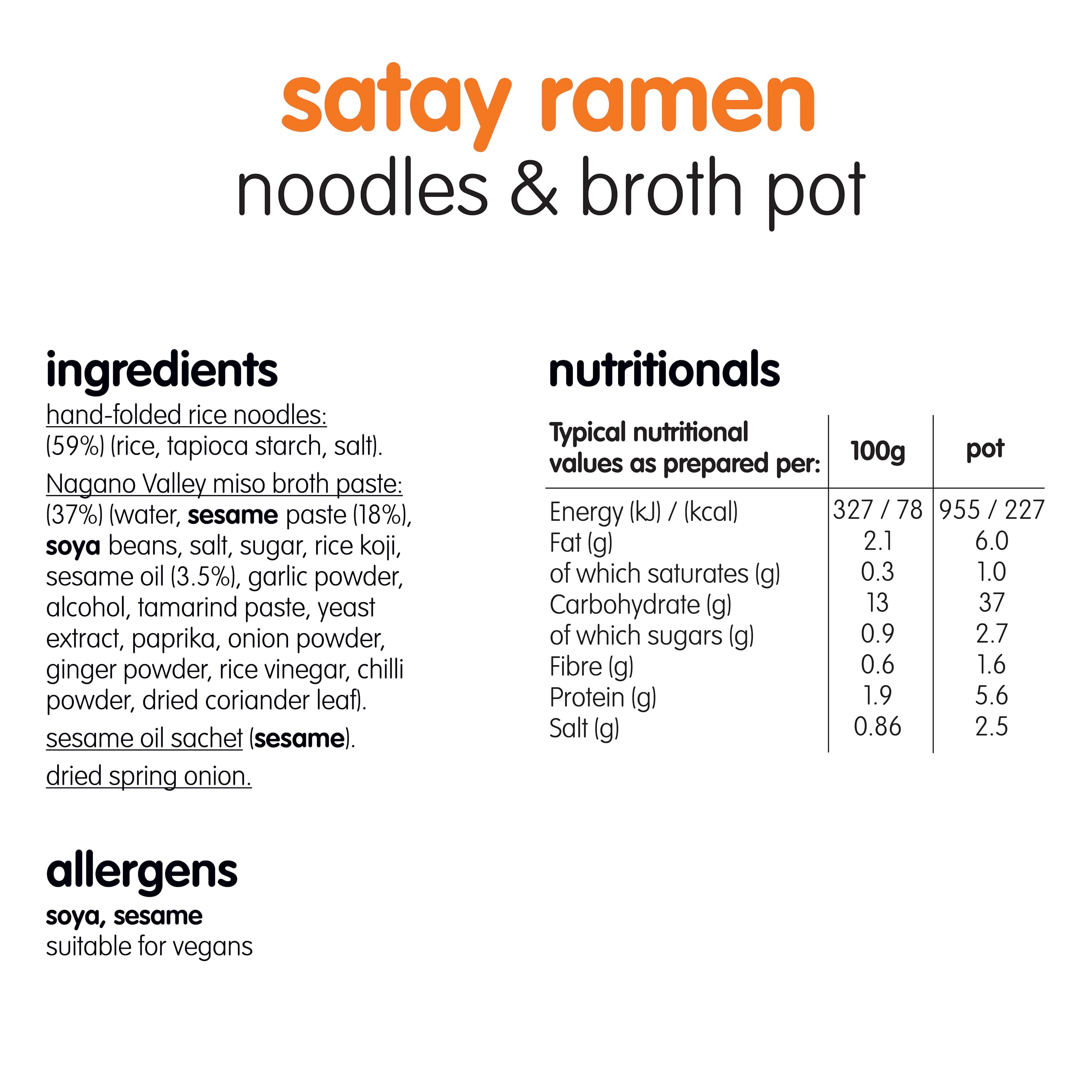 Itsu Satay Style Instant Noodles & Broth Pot 66g - Gluten Free, Vegan, Low Fat - Pack of 6 6
