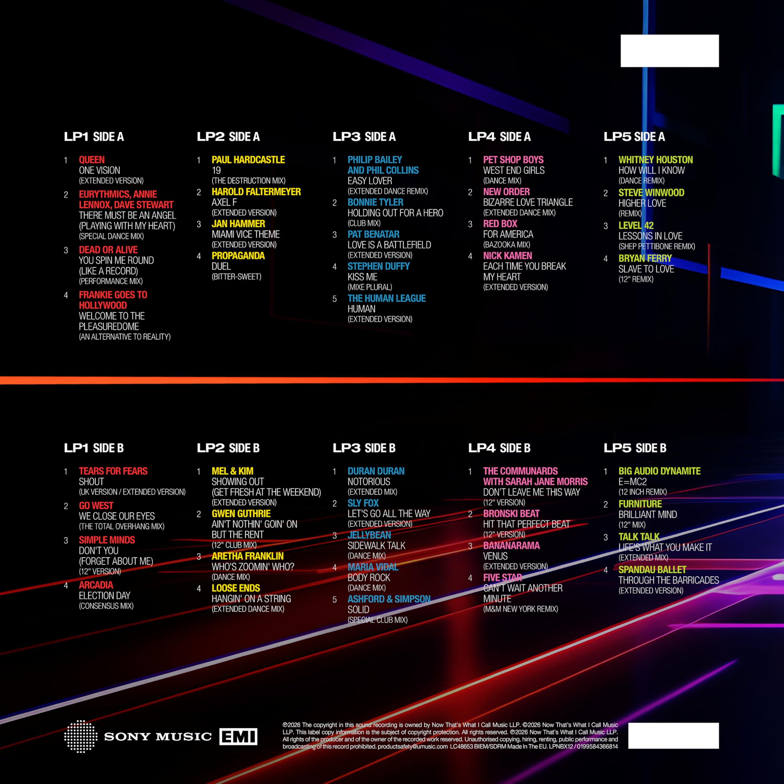 Various Artists - NOW Presents…12' 80s: Volume Three: 1985-1986 [5LP Box Set] 3
