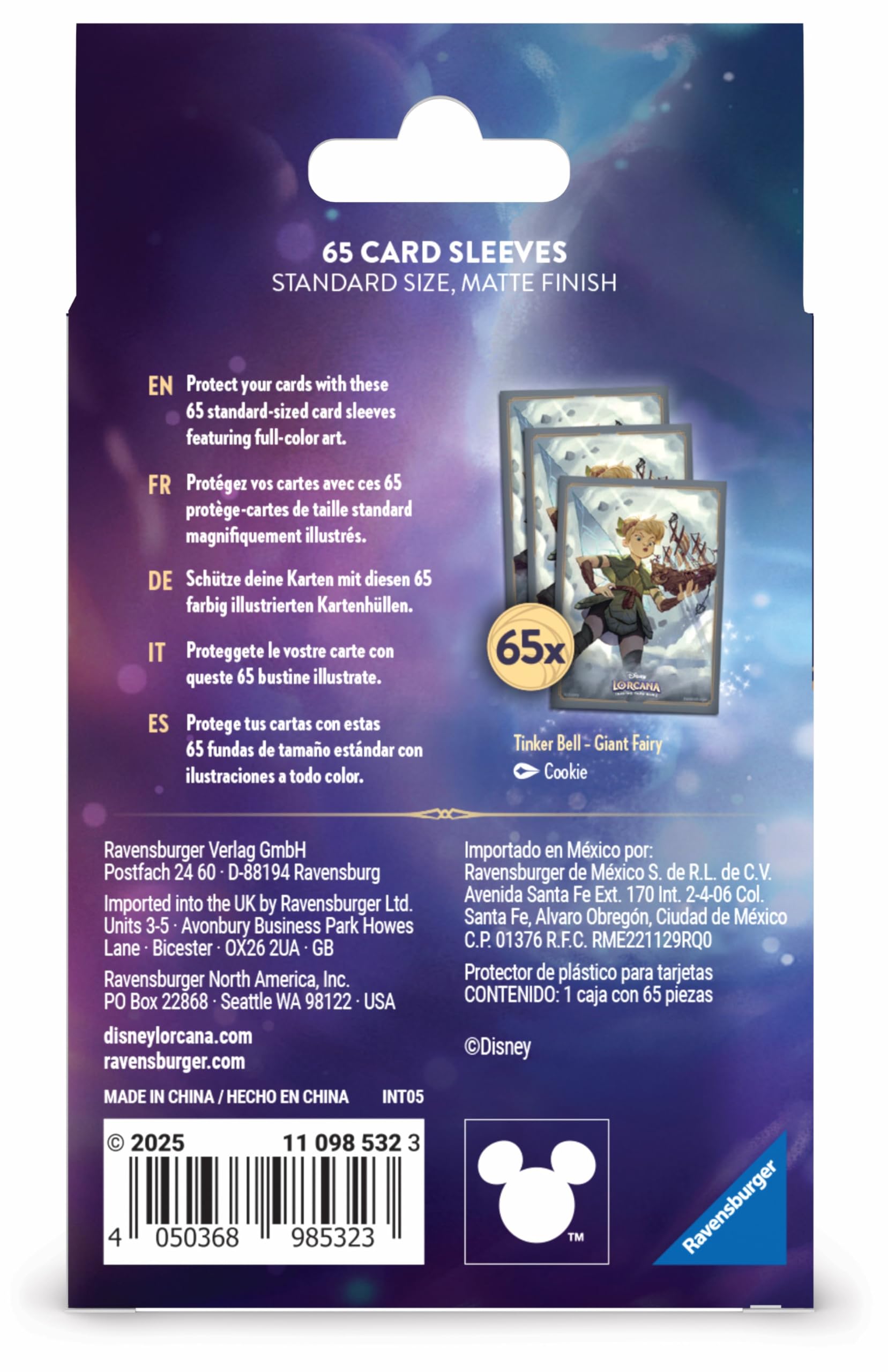 Ravensburger Disney Lorcana Tinkerbell Card Sleeves - 65 Pack 7