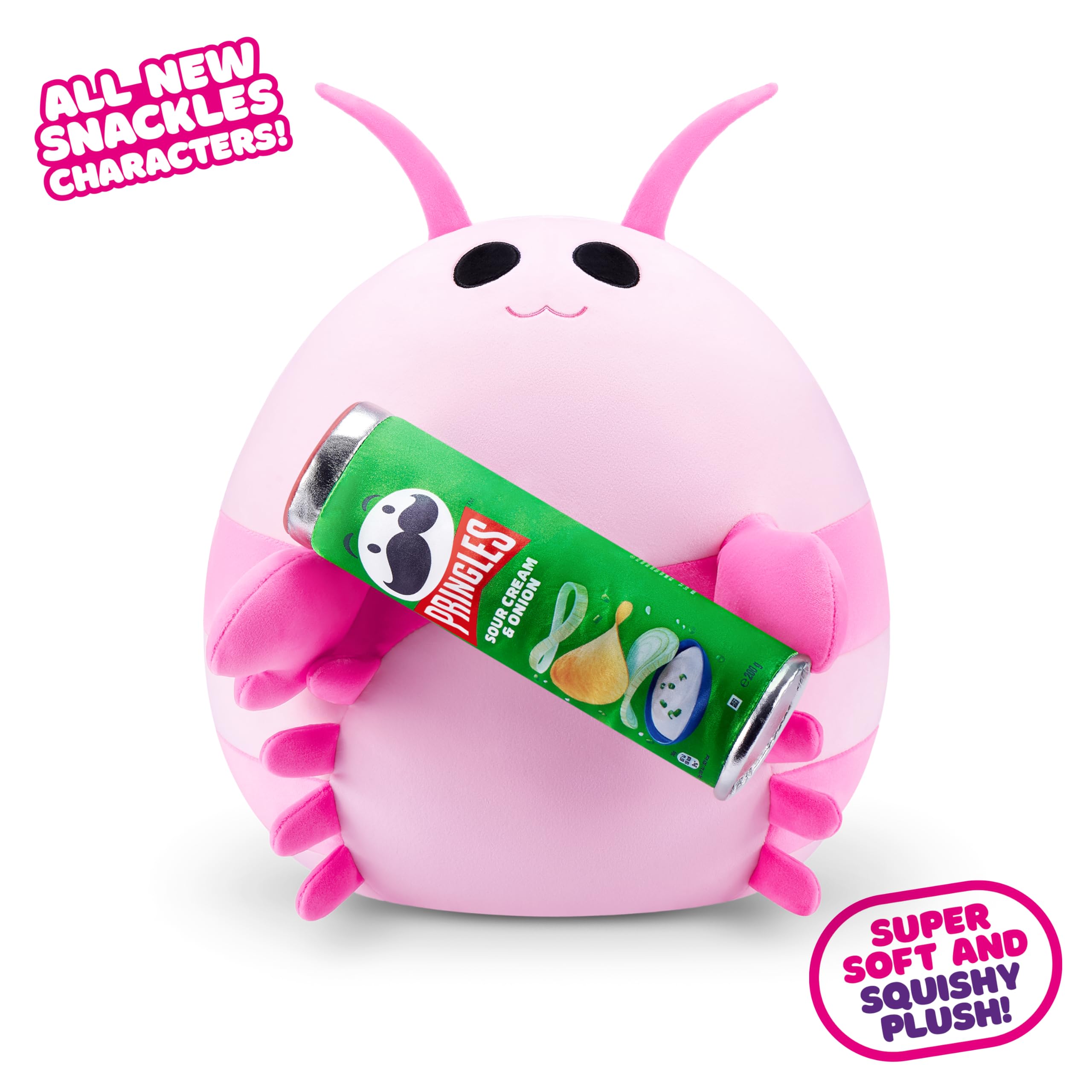 Snackles Series 2 - Pink Shrimp Plush Toy with Sour Cream & Onion Pringles 6