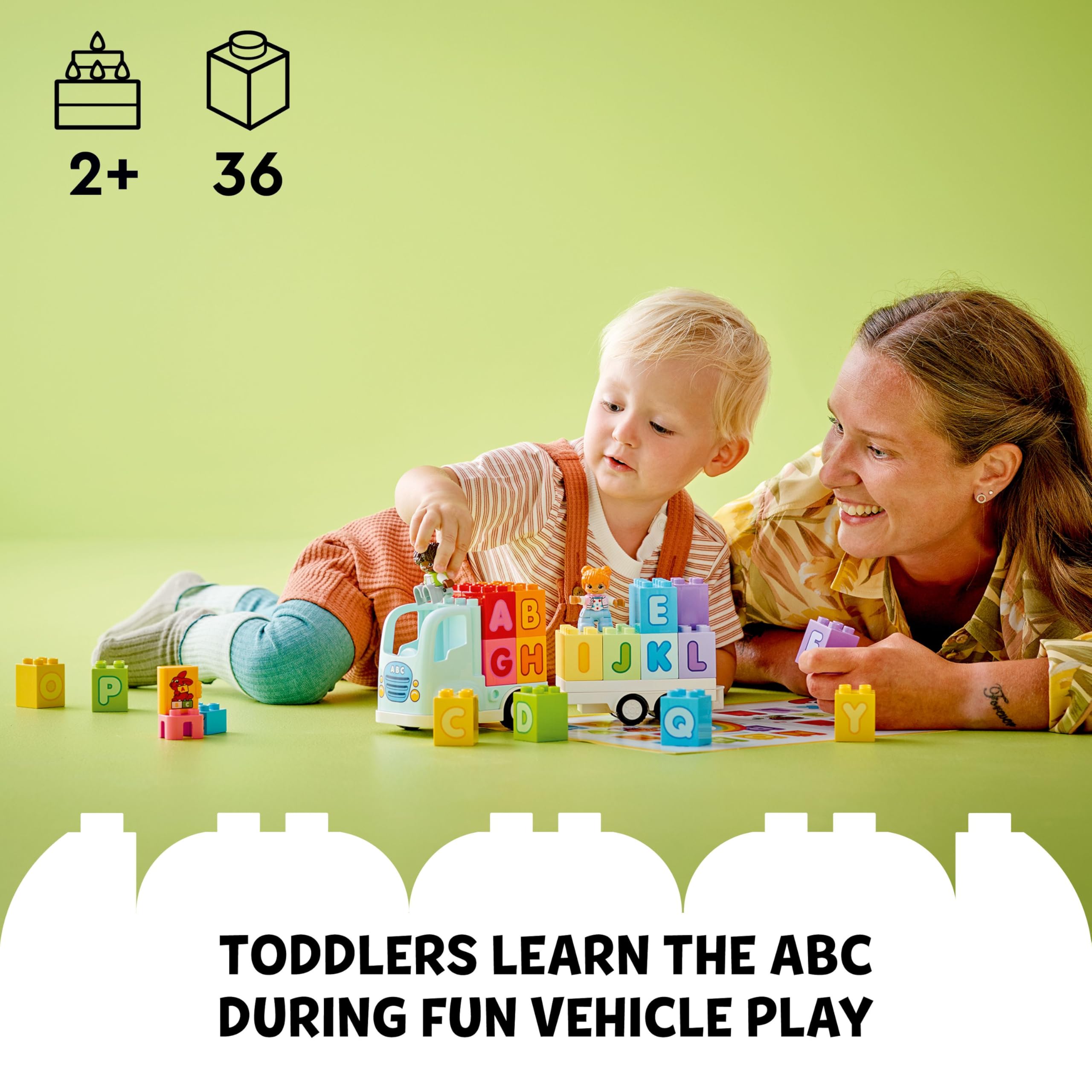 LEGO DUPLO Town Alphabet Truck Toy for Toddlers, Boys & Girls Aged 2 Plus, ABC Learning Set 10421 2