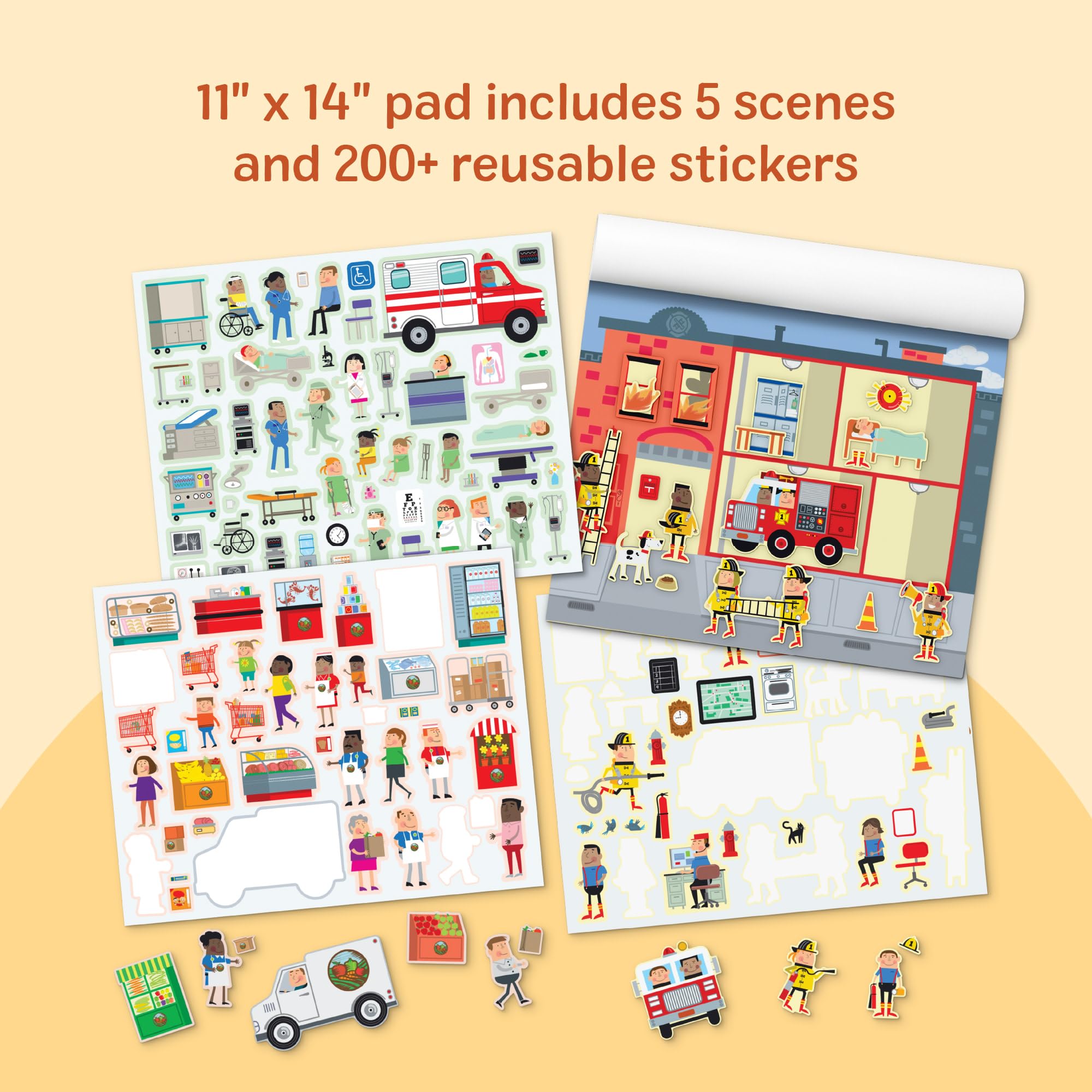 Melissa & Doug Reusable Sticker Pad - My Town Activity Book | 200 Stickers | Ages 3+ 8
