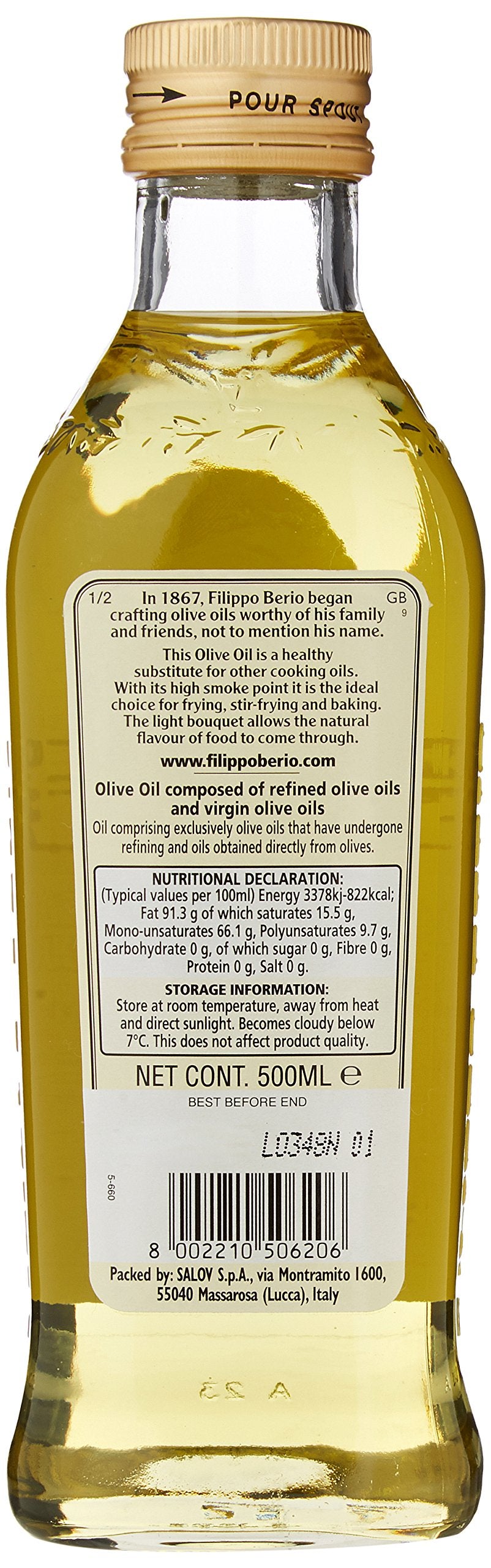 Filippo Berio Mild & Light Olive Oil - Healthy Cooking Substitute | 500 ml