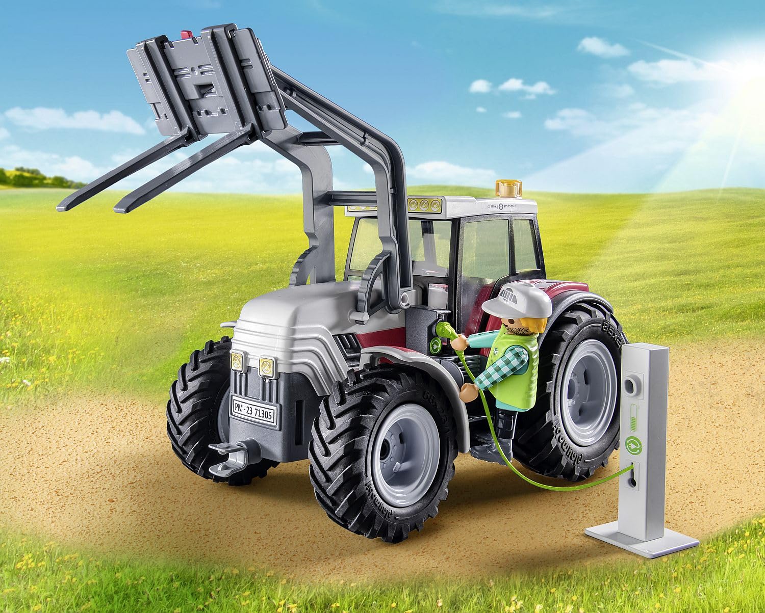 Playmobil 71305 Large Electric Tractor Playset - Educational Farm Vehicle for Kids 4+ 15