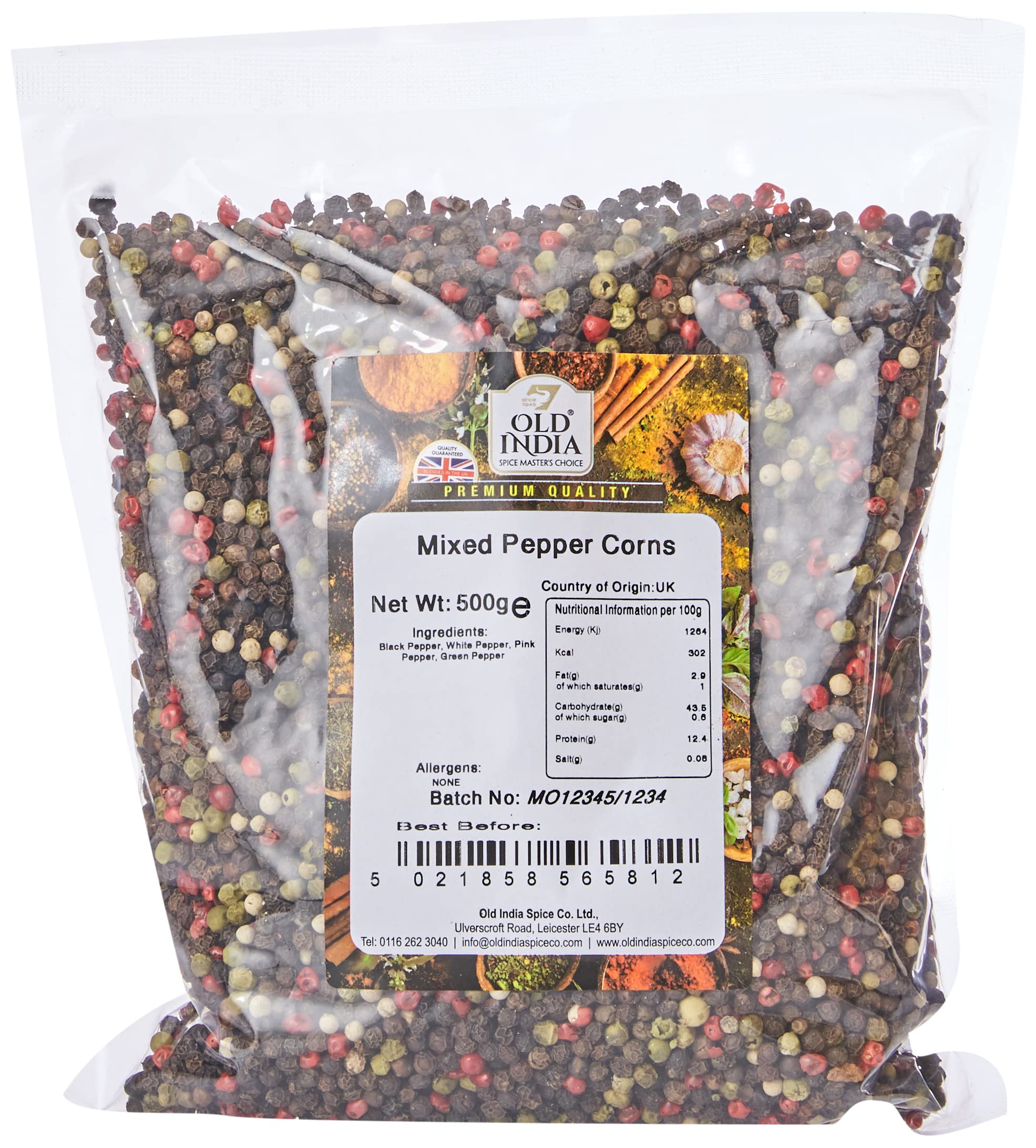 Old India Mixed Pepper Corns - Natural, GMO Free Seasoning | 500g
