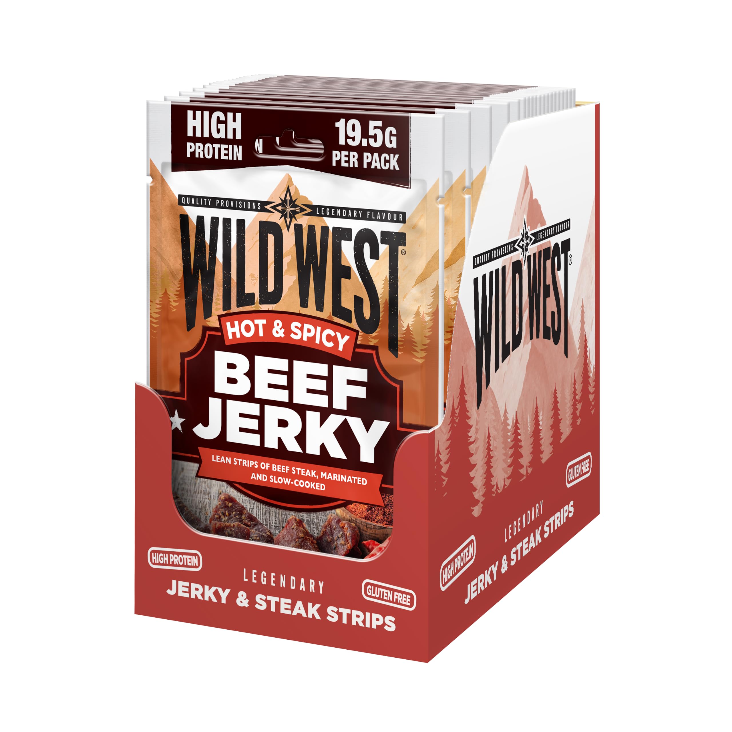 WILD WEST Jalapeno Beef Jerky - High Protein, Gluten Free Snack | 25g Strips (Pack of 12) 1