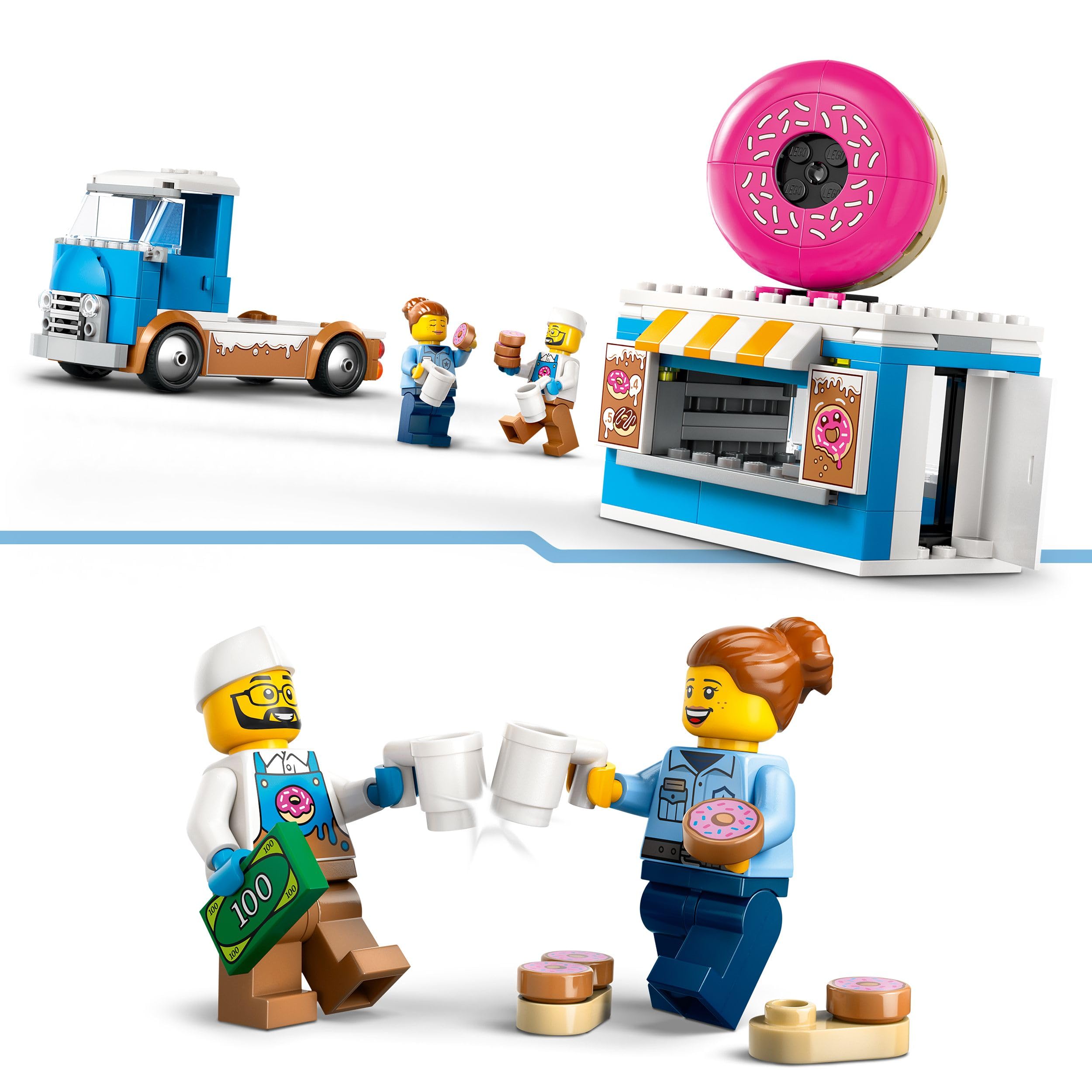 LEGO City Donut Truck Toy with 2 Minifigures - Building Set for 5+ Year Olds 5