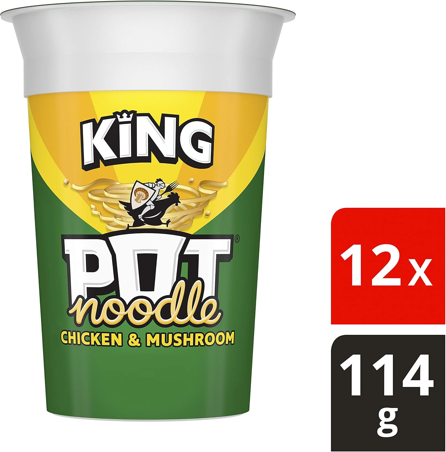 Pot Noodle King Chicken & Mushroom Flavour Instant Noodles, 12 x 114g Pots 6