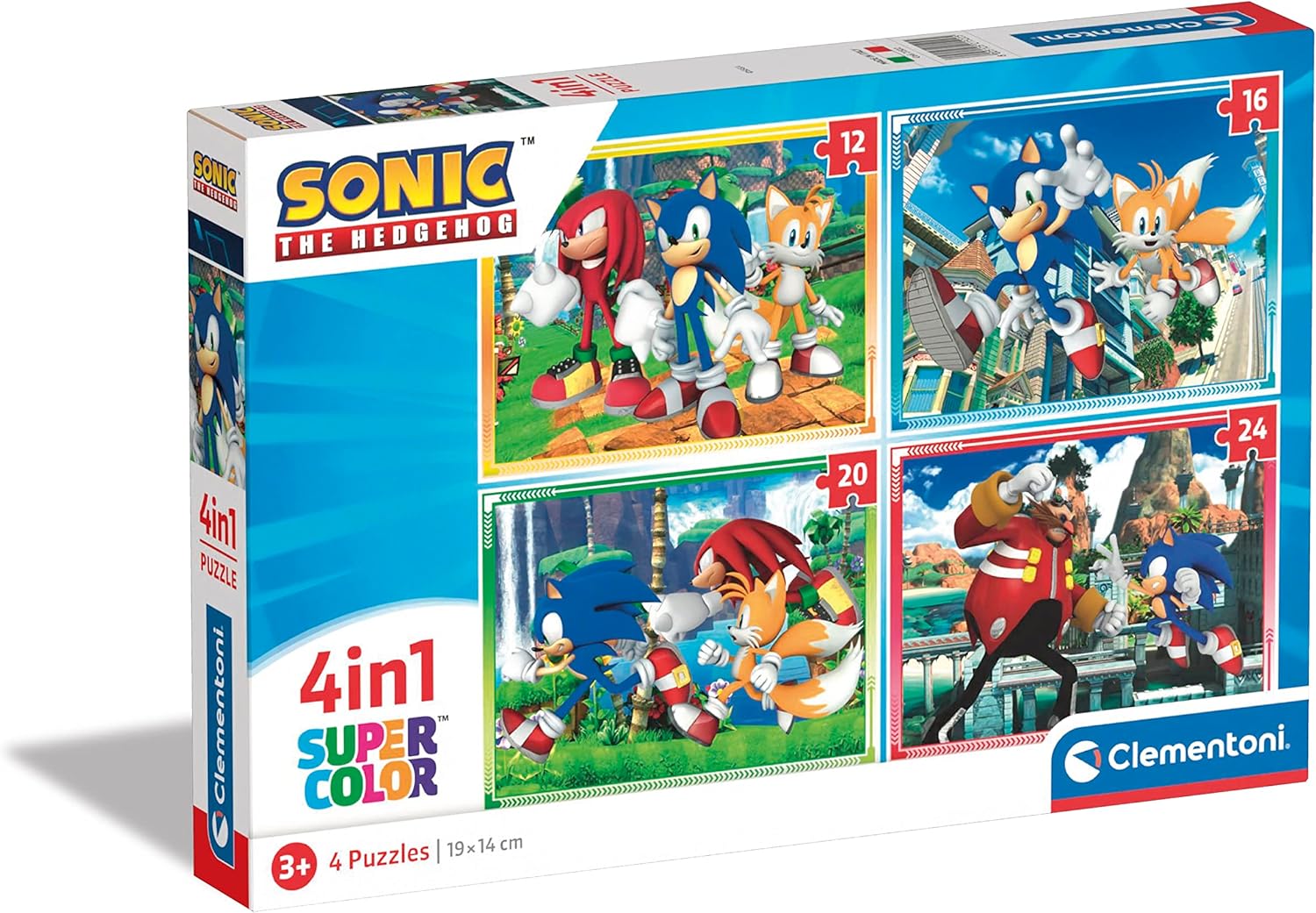 Clementoni 21522 Sonic Puzzle - 4-in-1 Educational Jigsaw Puzzle for Toddlers 3 Years+
