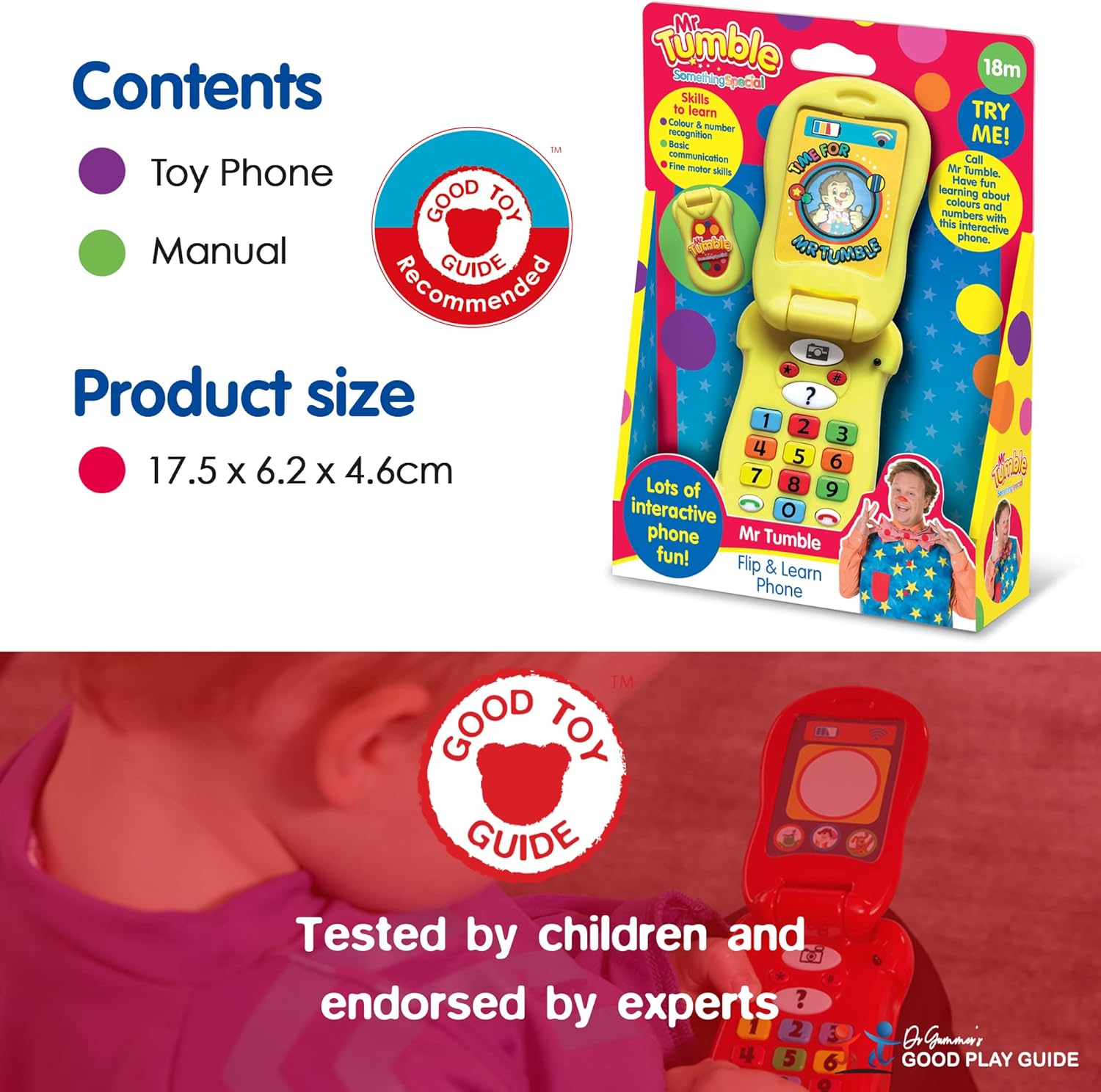Mr Tumble Something Special Flip & Learn Toy Phone - Light-Up Educational Toy for Kids 6