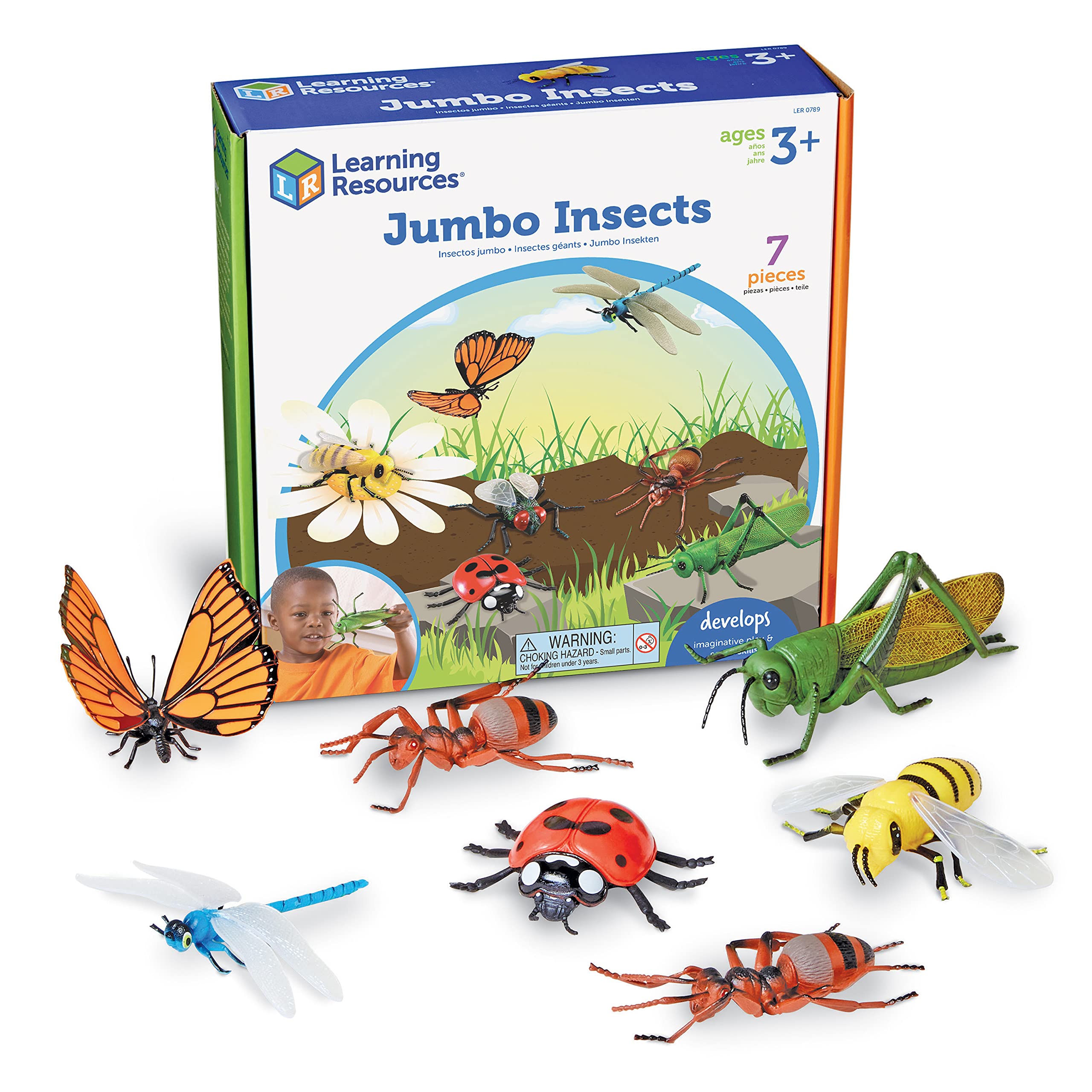 Learning Resources Jumbo Insects Toy Set for Ages 3-7 | Durable Plastic Figures