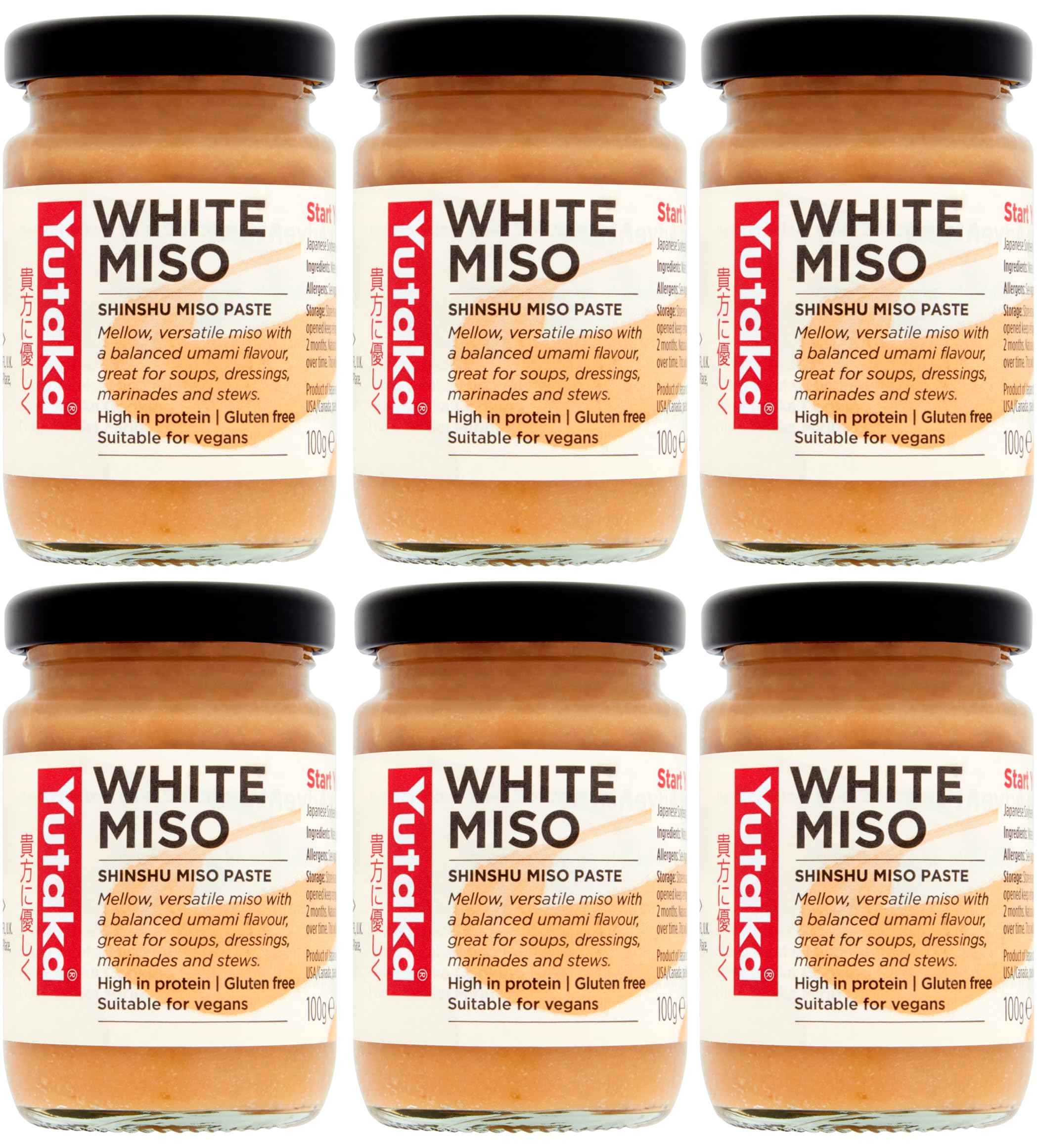 Yutaka White Miso Paste 100g (Pack of 6) | Authentic Shinshu Miso | Rich Umami Flavor